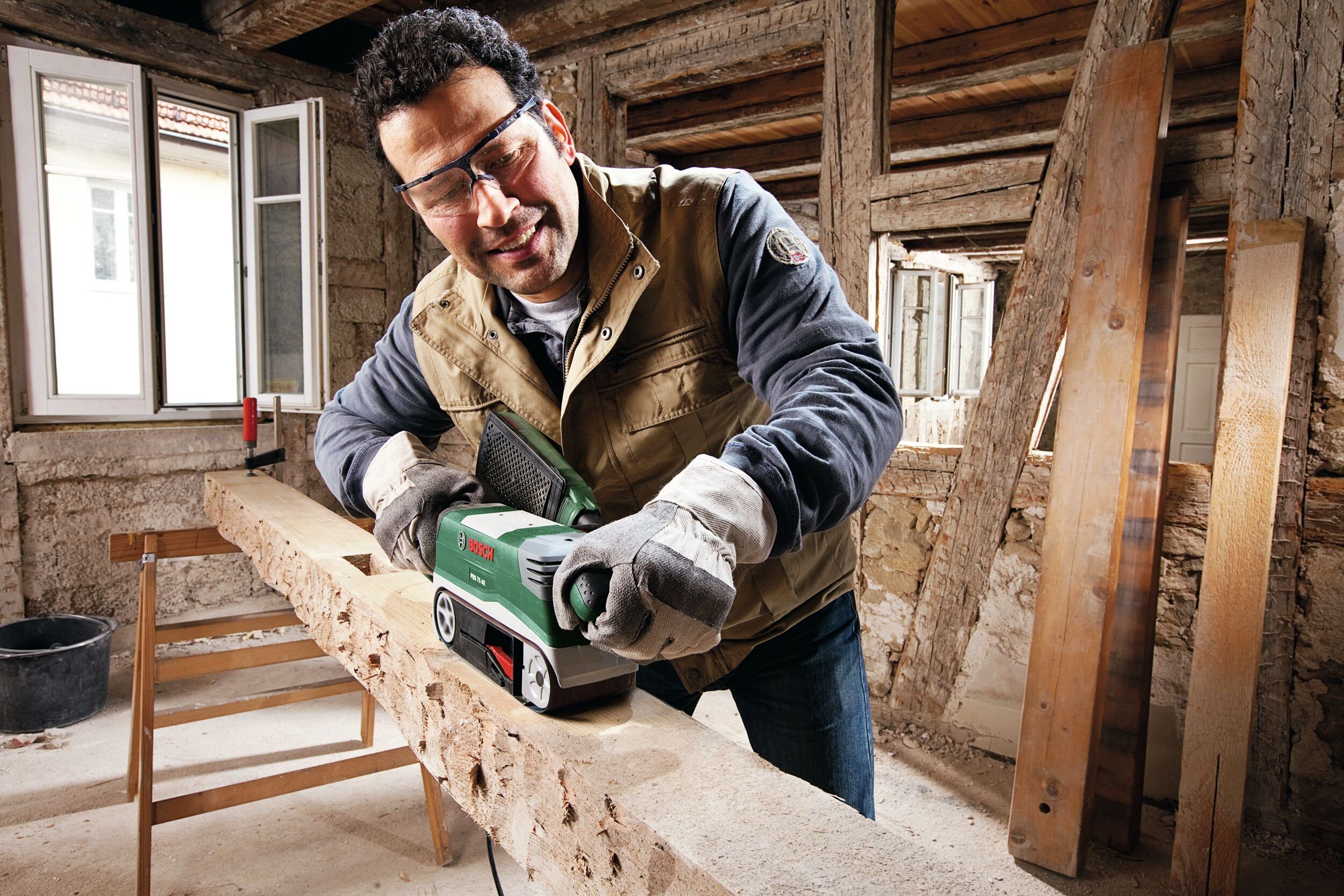 Bosch Home & Garden Bandschleifer PBS 75 AE, 350 m/min, Im Tragekoffer