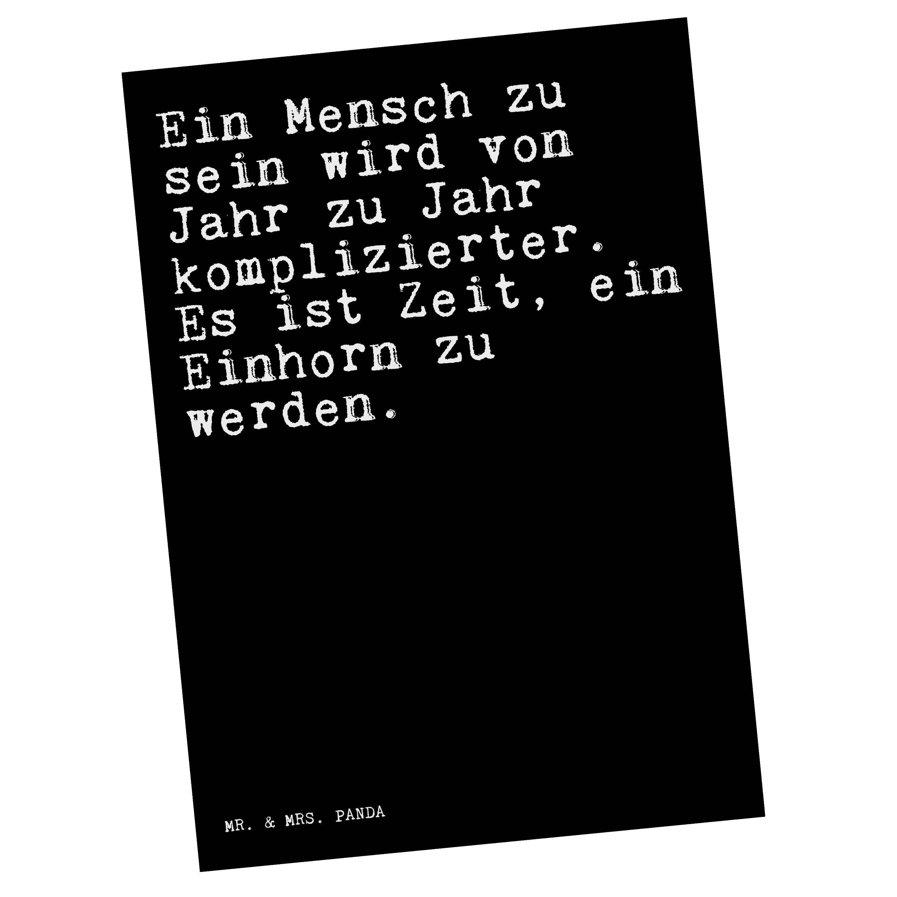 Mr. & Mrs. Panda Postkarte »Ein Mensch zu sein... Schwarz Geschenk
