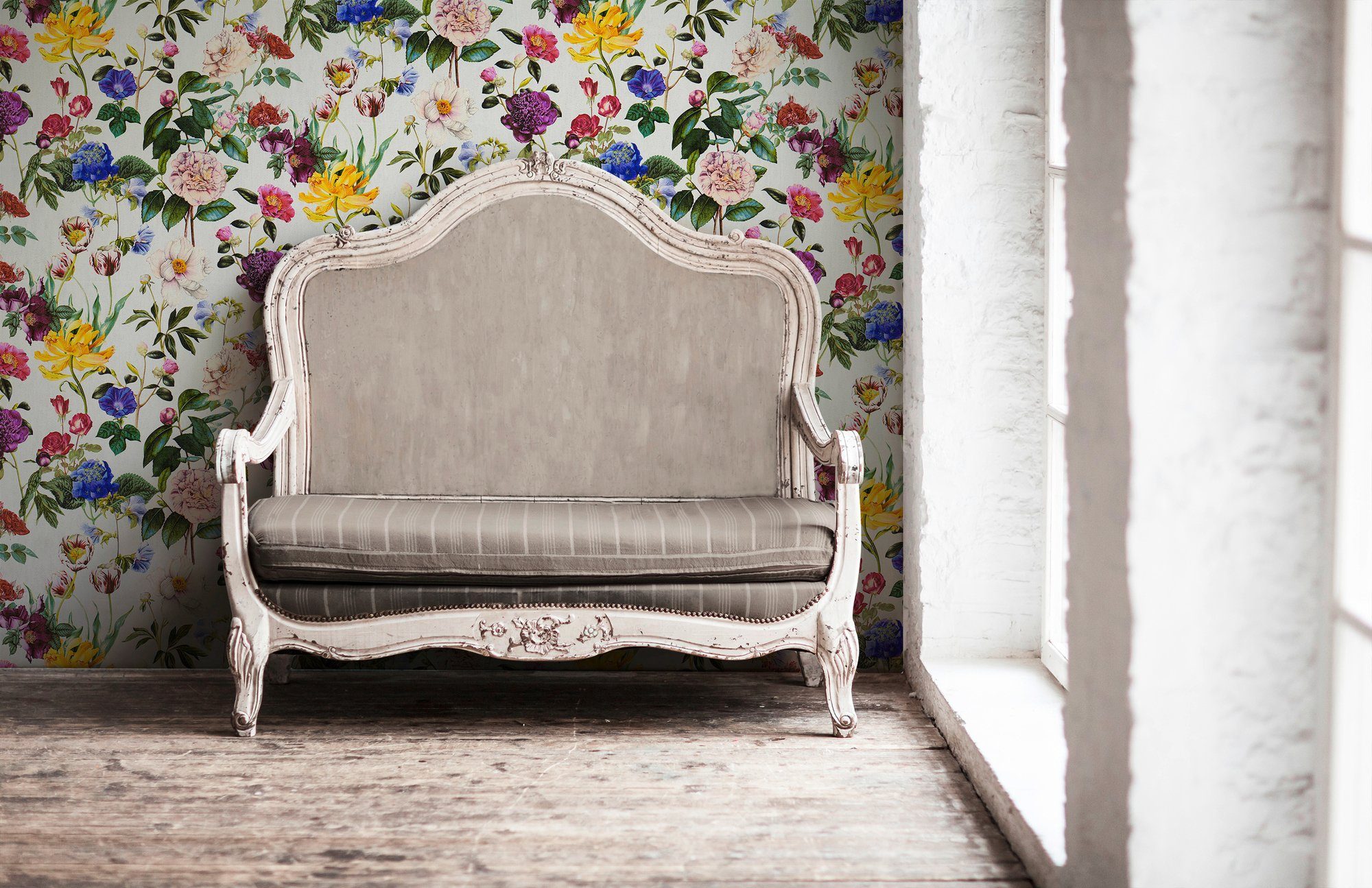 Jette Joop Vliestapete Blumen Creme-Grün FSC® günstig online kaufen