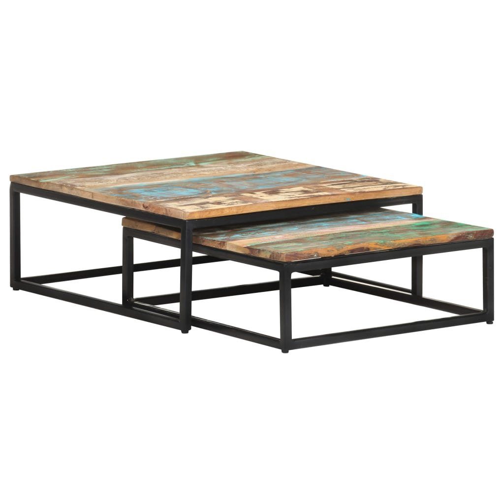 vidaXL Couchtisch Satztische 2 Stk. Recyceltes Massivholz (2-St)