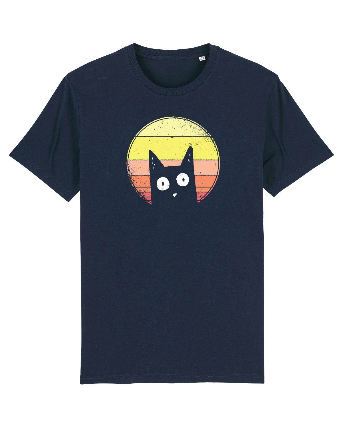 (1-tlg) wat? Cat Print-Shirt Sunset Apparel dunkelblau