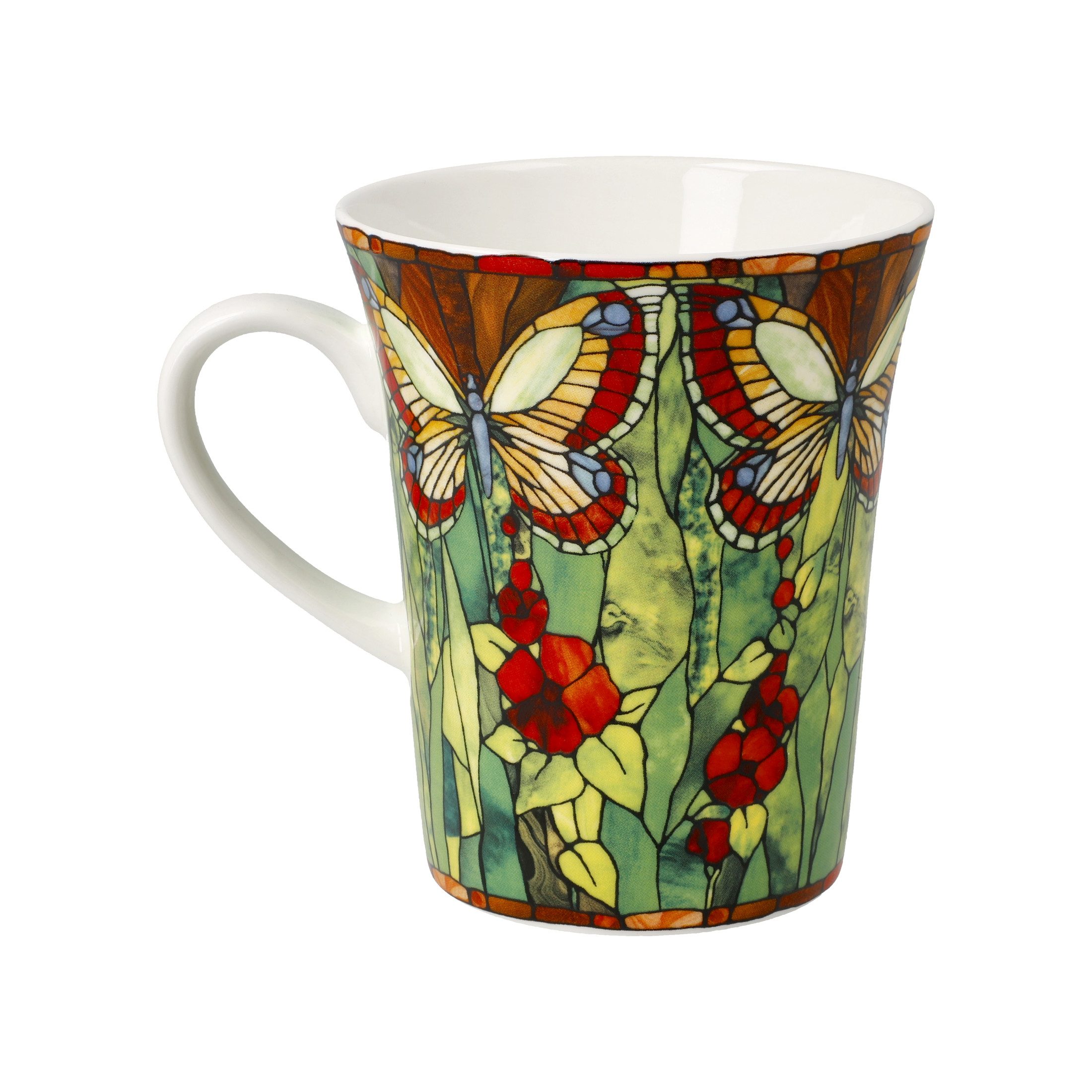 Goebel Tasse Tiffany, Porzellan, mit Echtgoldauflage, Mehrfarbig, Schmetterlinge, H: 11.5cm