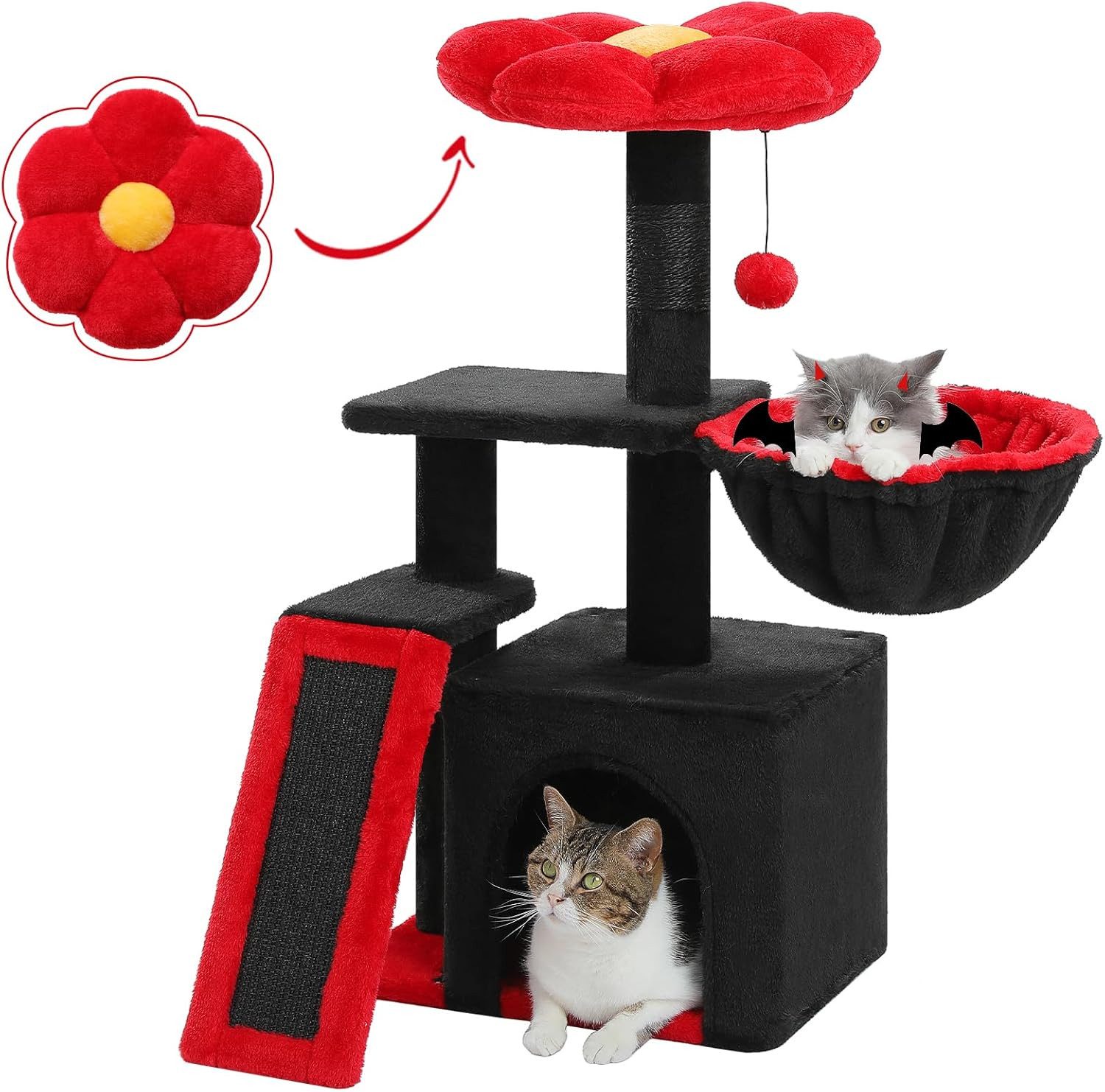 Purpurra Kratzbaum Klein mit Höhle Когтеточки und Sitz, 80 cm