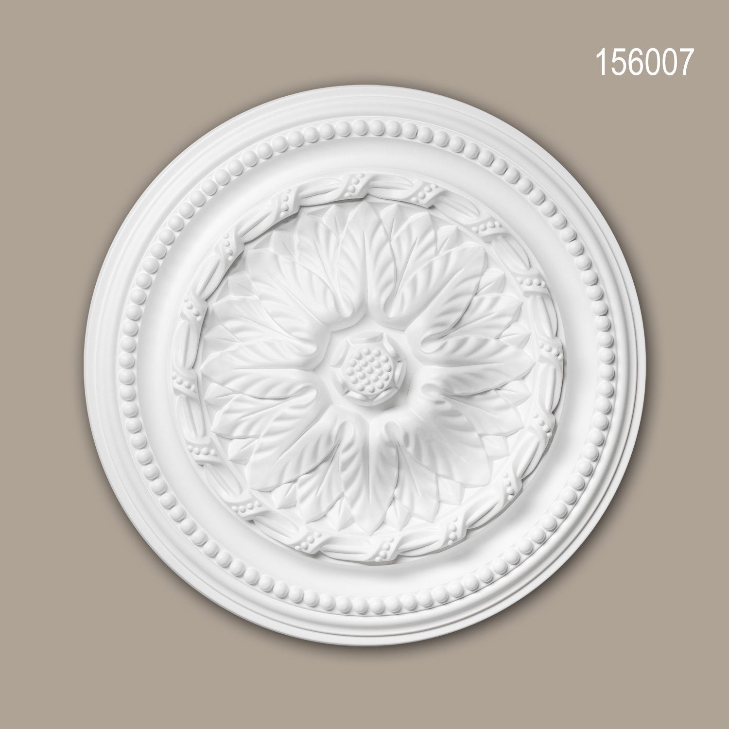 Stil: St., Profhome vorgrundiert, 40 Stuckrosette, Zierelement, weiß, Decken-Rosette (Rosette, Neo-Empire 156007 Medallion, 1 Durchmesser Deckenrosette, Deckenelement, cm),