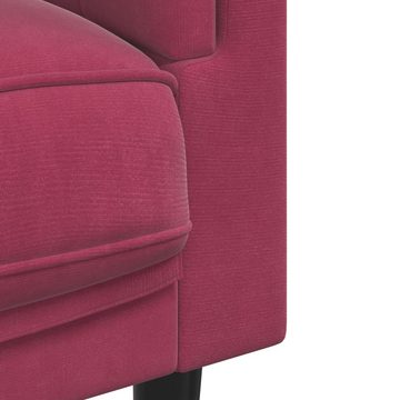 vidaXL Sofa Sofa mit Kissen 2-Sitzer Weinrot Samt