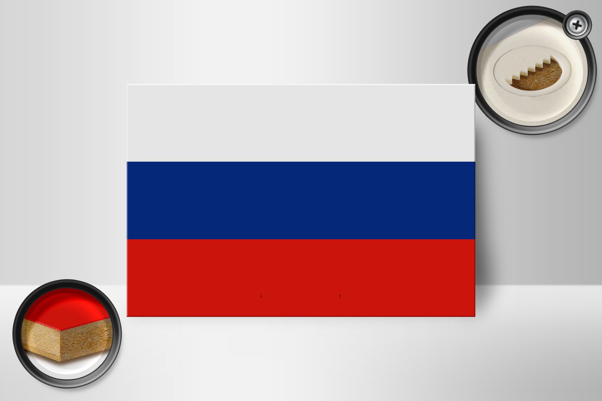 Femer GmbH Holzbild Flagge Russlands 18x12 cm Flag of Russia, Flaggen (1 St), Glatte Holzfaserplatte (MDF), vorn beschichtet