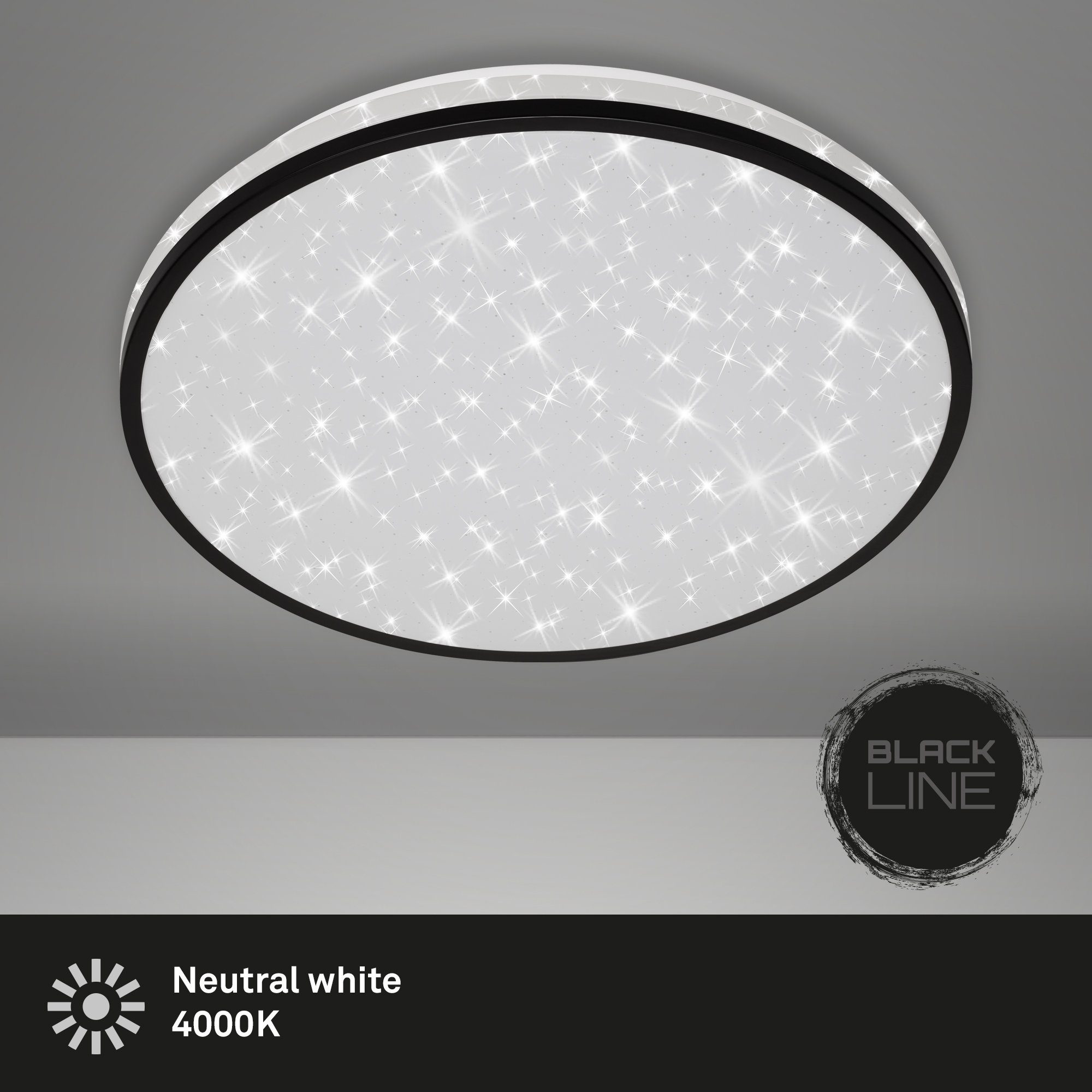 Neutralweiß, schwarz, verbaut, 3456-215, LED cm LED-Sternenhimmel 38 IP20, Leuchten Briloner Sternenhimmel, fest