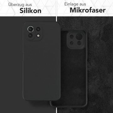 EAZY CASE Handyhülle TPU Hülle für Xiaomi Mi 11 Lite / 5G / NE 6,55 Zoll, Silikon Schutzhülle mit Kameraschutz kratzfest Back Cover Etui Schwarz