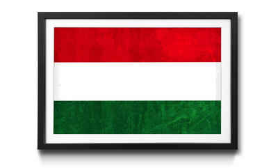 WandbilderXXL Bild mit Rahmen Ungarn, Flagge, Wandbild, in 4 Größen erhältlich