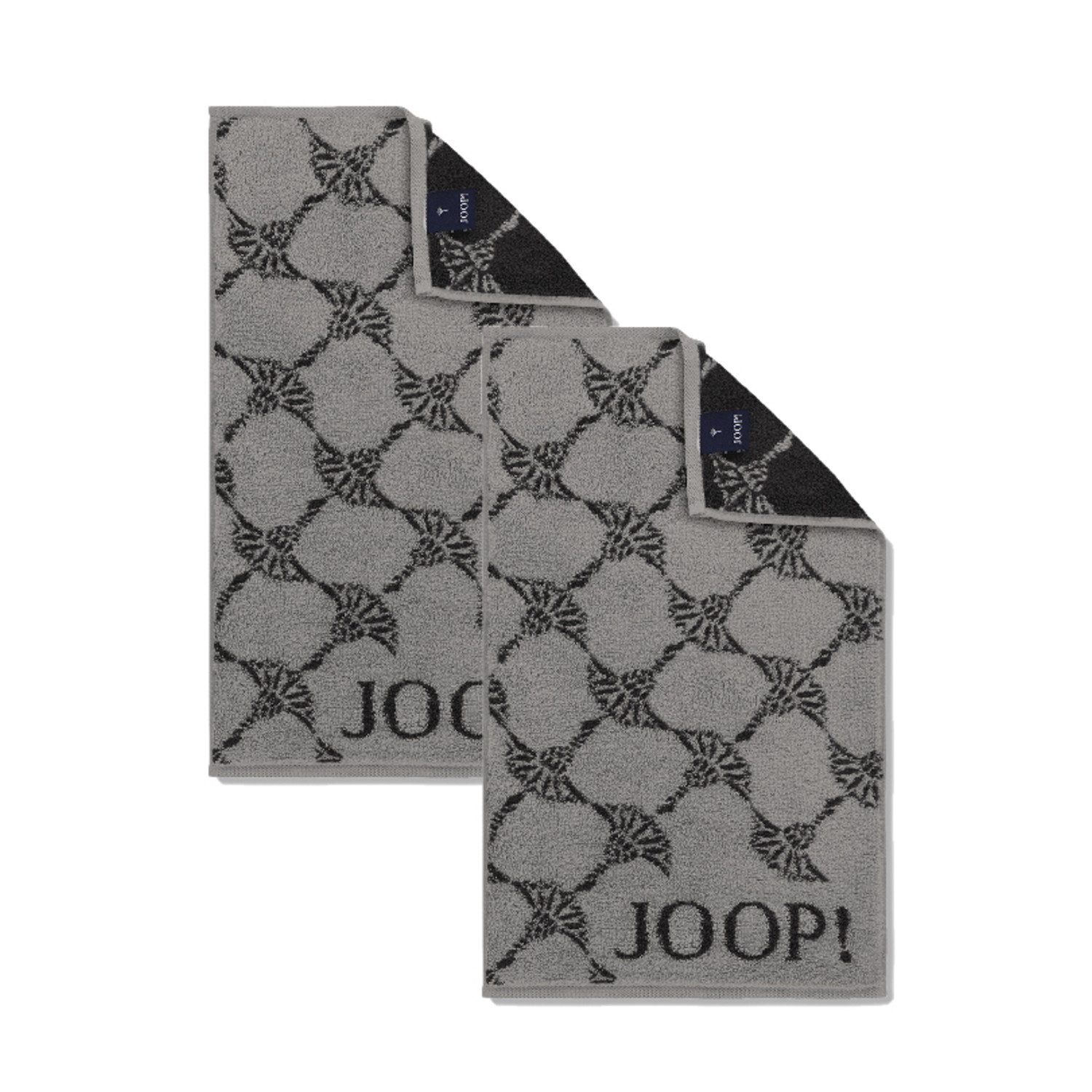 JOOP! Handtuch 2 Stück Joop! Gästetuch Cornflower 1721-77 platin 30x50, Walkfrottier (2-St), Baumwolle
