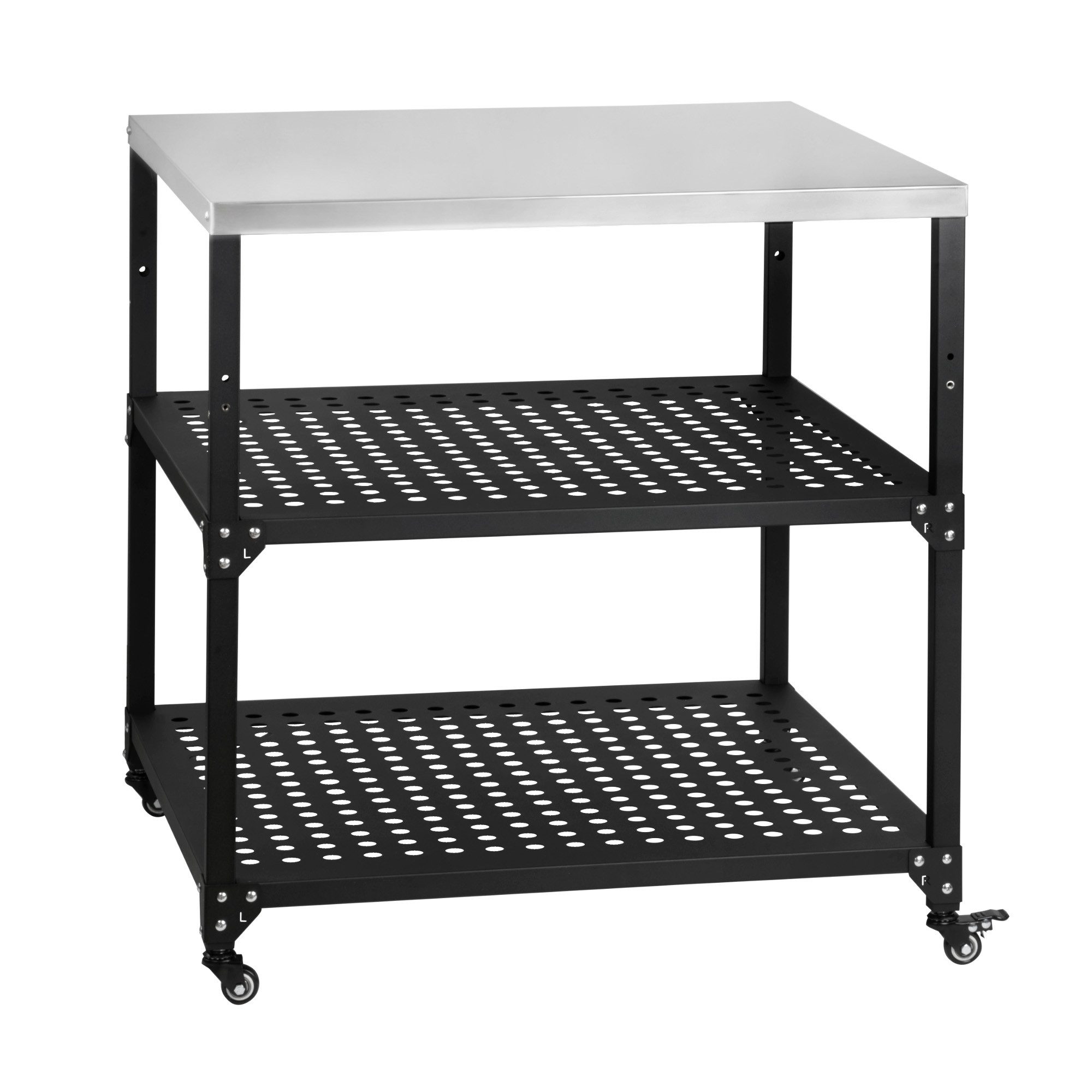 BBQ-Toro Servierwagen Grillwagen 80 x 80 x 83 cm, Schwarz, Grilltisch mit großer Arbeitsfläc