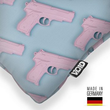 Kissenbezug, VOID (1 Stück), Sofa-Kissen Muster Abstrakt Modern Skandinavisch Design Plastik Pistole Rosa Türkis Sommer Wohnzimmer Waffe Eis Baden