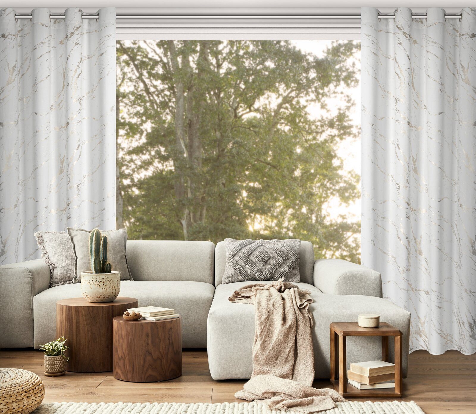 Eurofirany Vorhang Elegante, blickdichte Vorhänge aus Samt mit Glanzdruck, Ösen, Kräuselband Ösen Tunnelzug Polyester 140x250 140x270 cm
