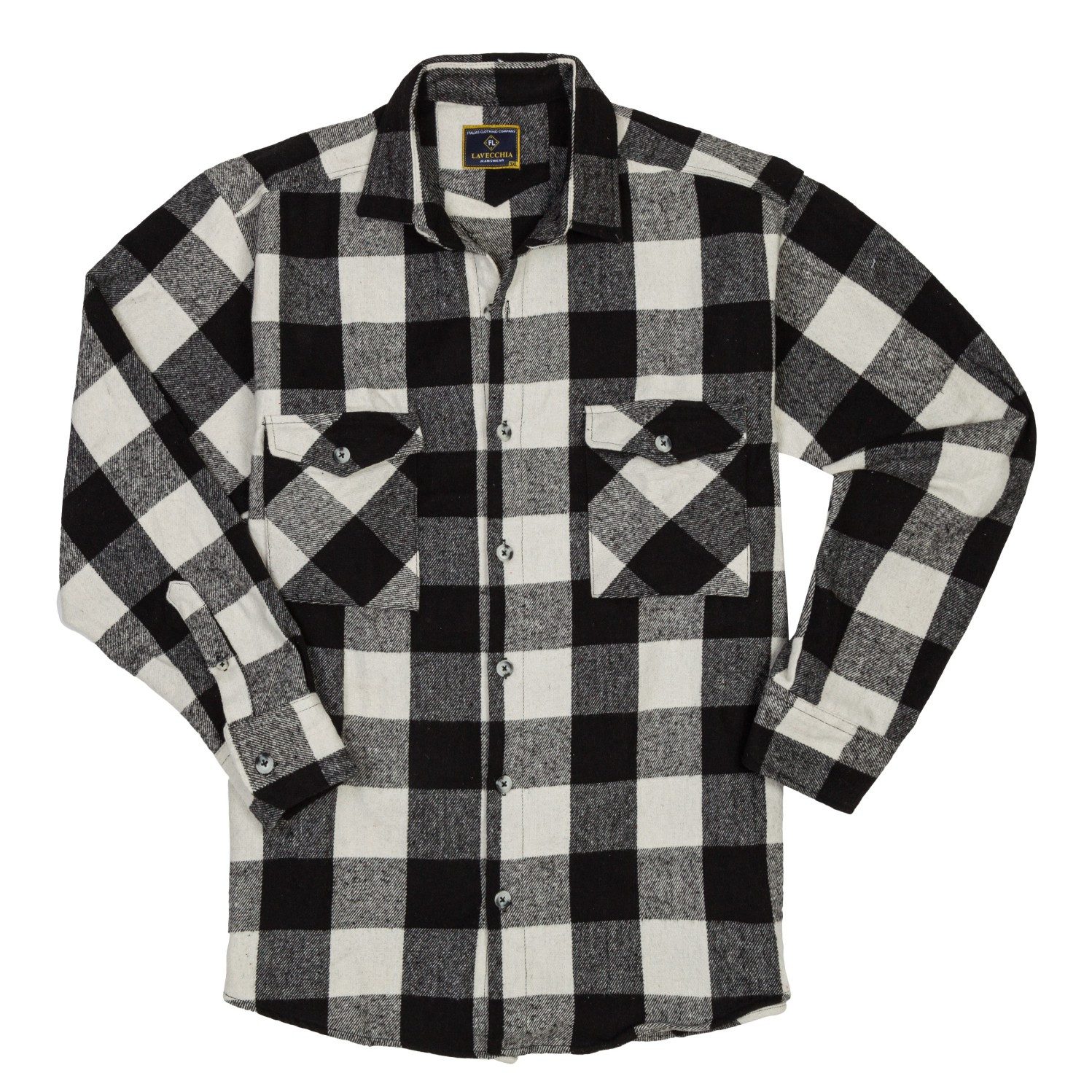 Lavecchia Langarmhemd Lavecchia Herren Flanellhemd LV-262 (Schwarz-Weiß, 4X günstig online kaufen