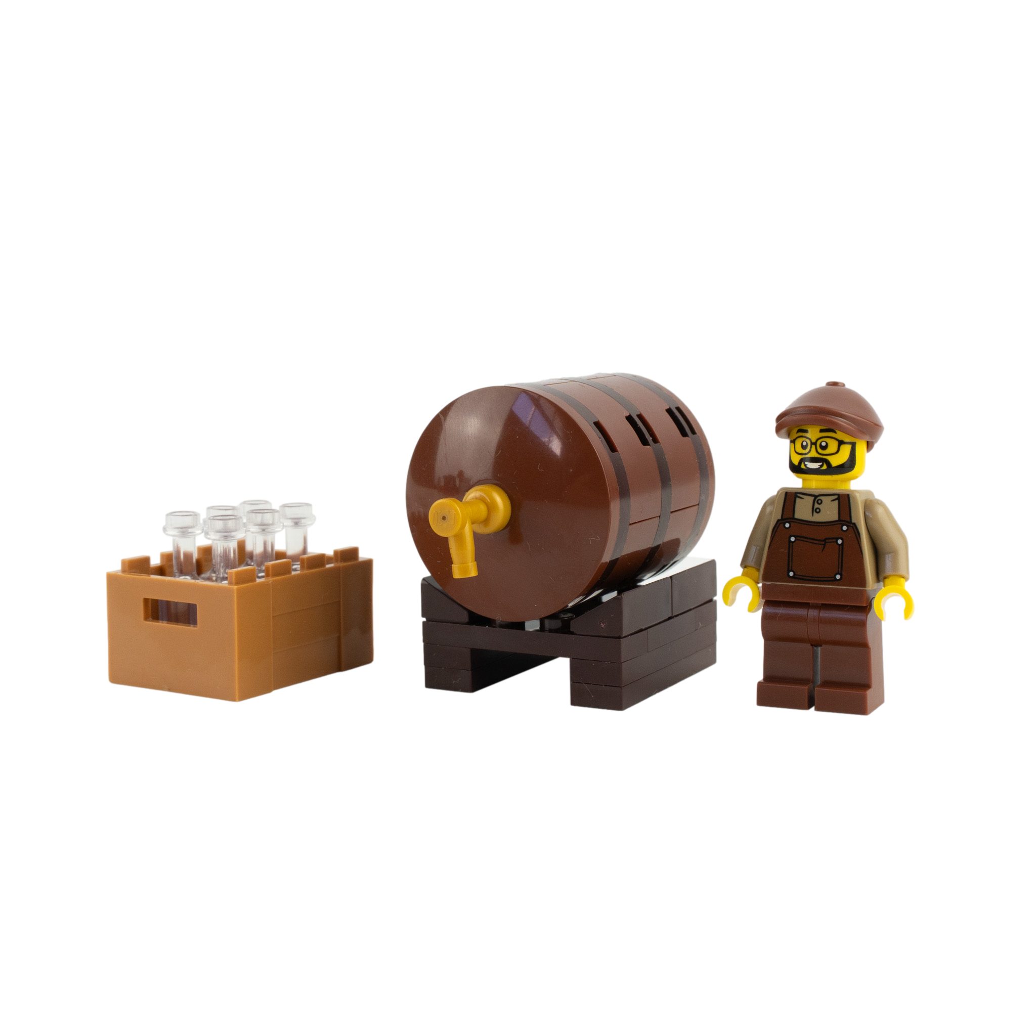 LEGO® MOC Winzer Weingärtner Weinfass Flaschenkiste Teile 39x Spielbausteine