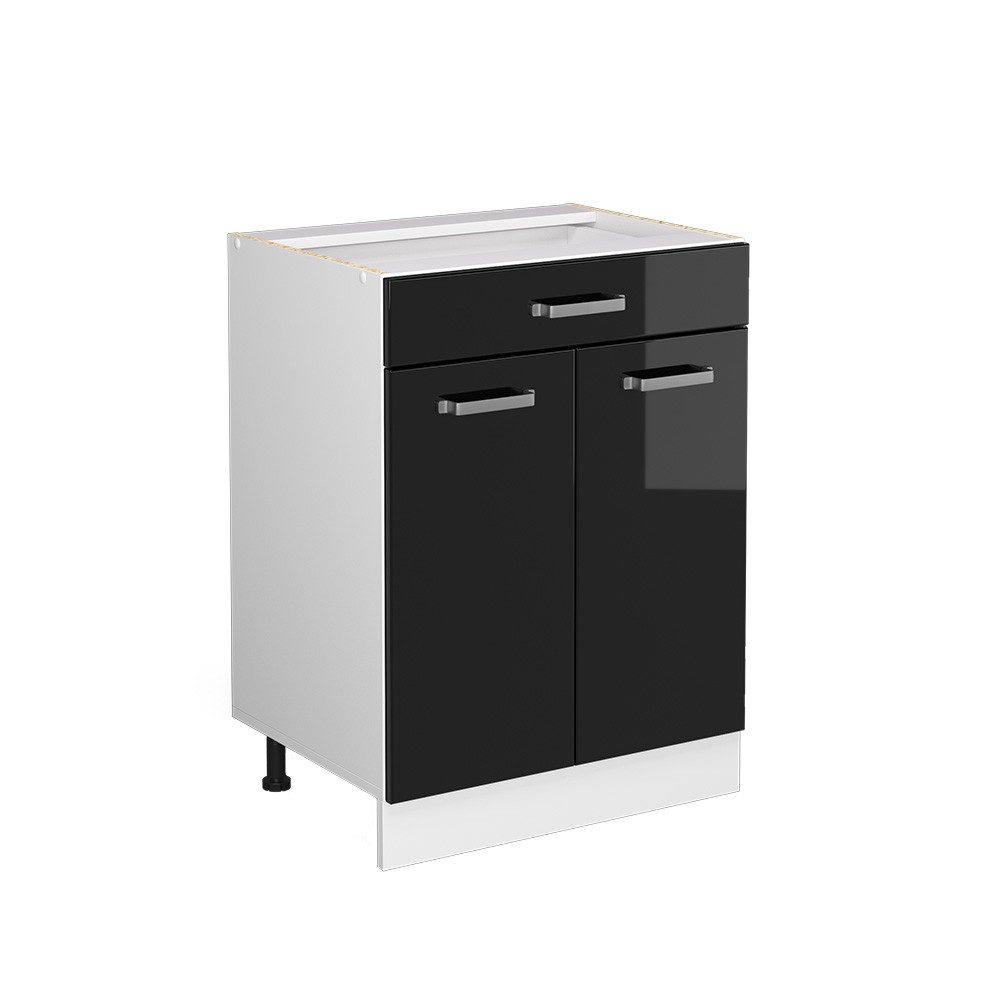 Vicco Schranksystem R-Line, Schwarz Hochglanz/Weiß, 60cm günstig online kaufen