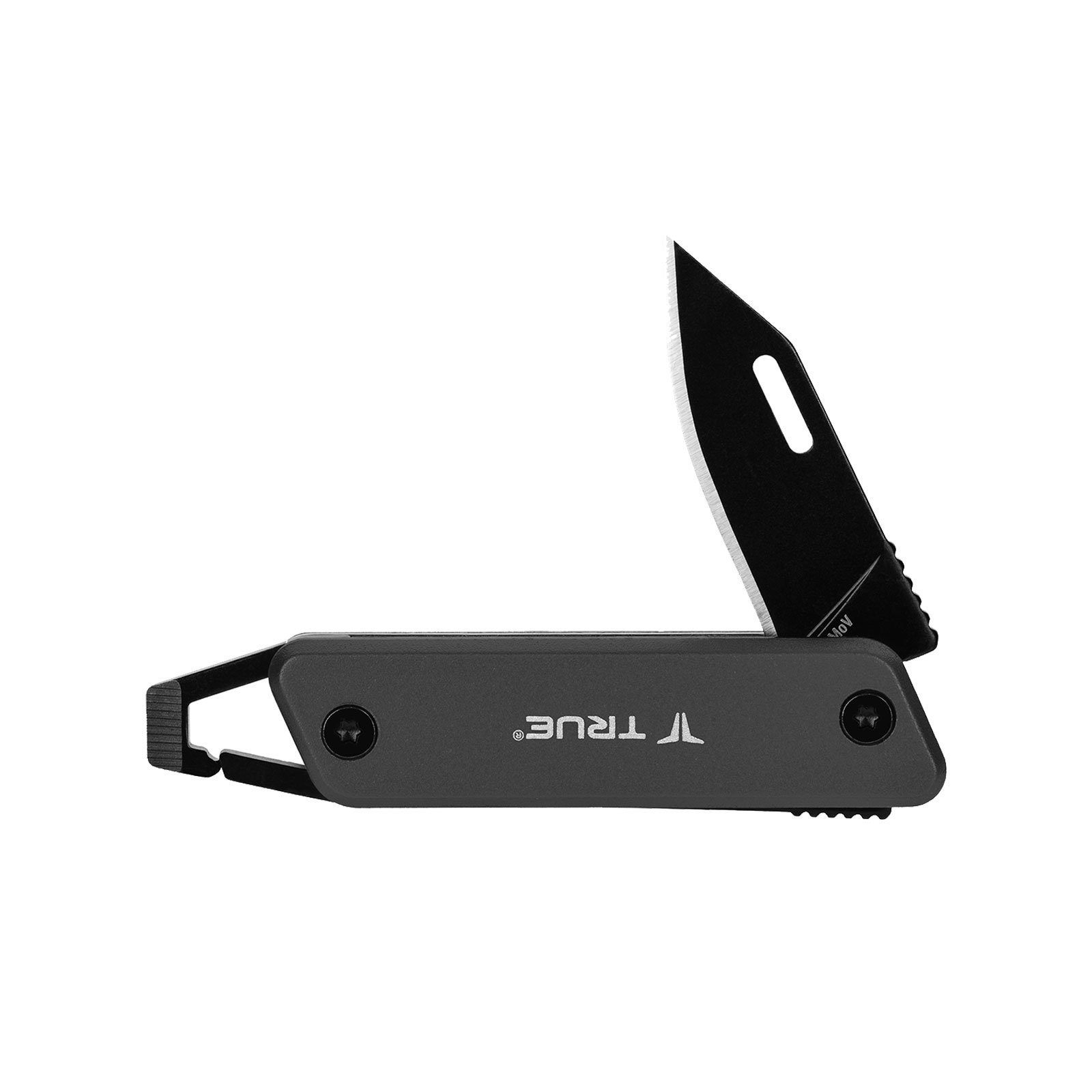 True Utility Taschenmesser Taschenmesser Key Chain Knife, Mini Tool Messer Schlüsselanhänger Grau
