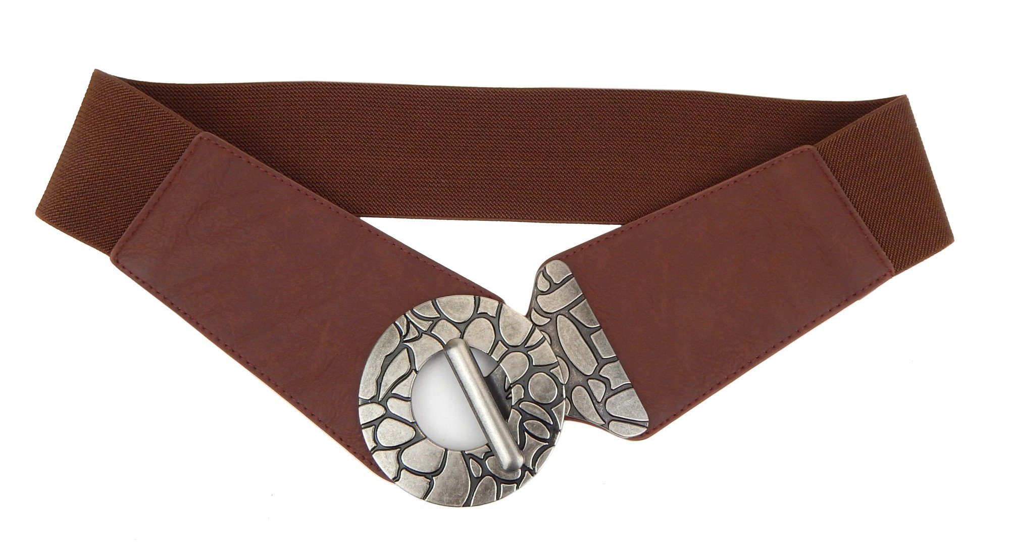 Ella Jonte Stretchgürtel schwarz oder braun mit silberfarbenen dekorativem günstig online kaufen