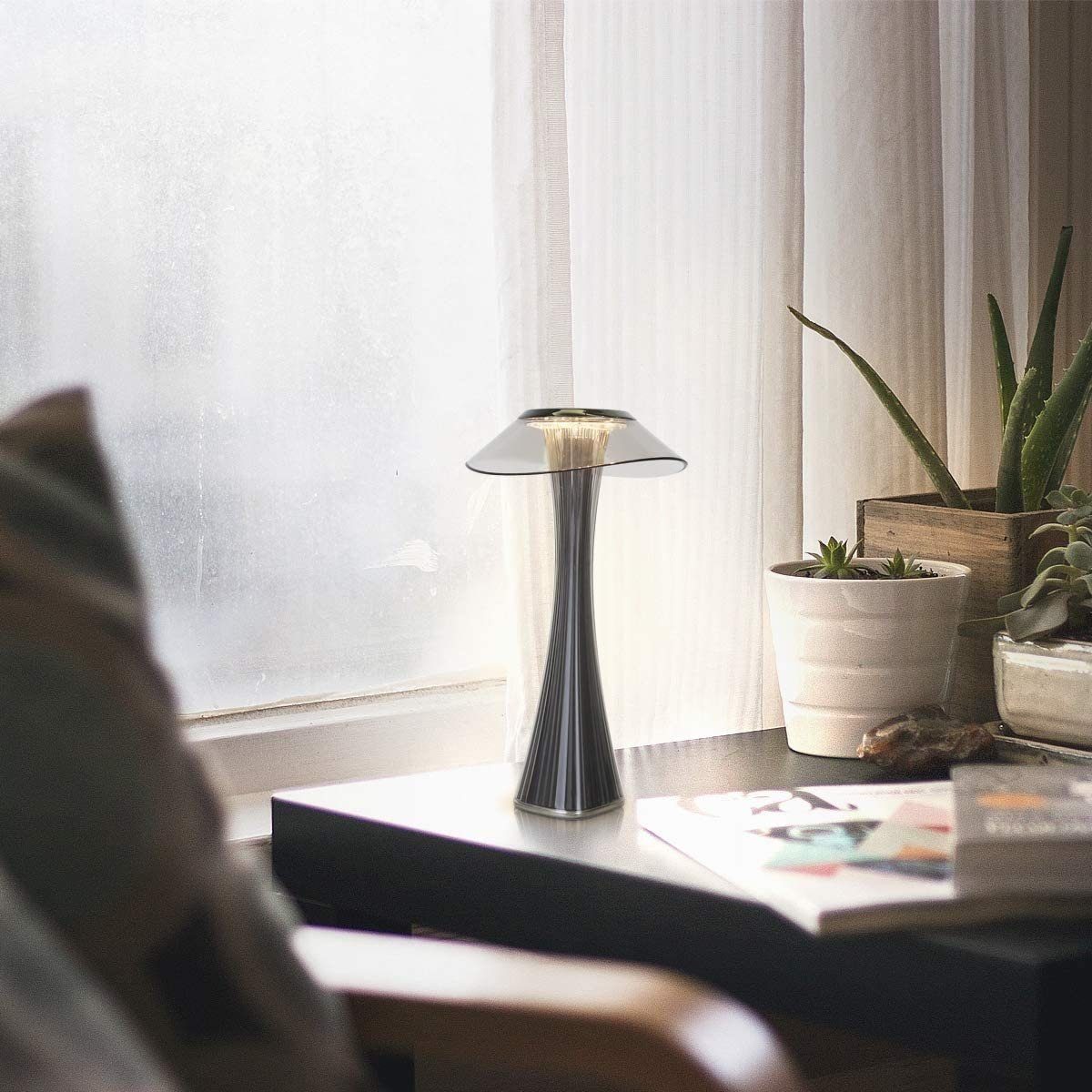 Nettlife LED Nachttischlampe Nachttisch Lichtsteuerung Touch Roségold, LED fest integriert, Kaltweiß, Neutralweiß, Warmweiß