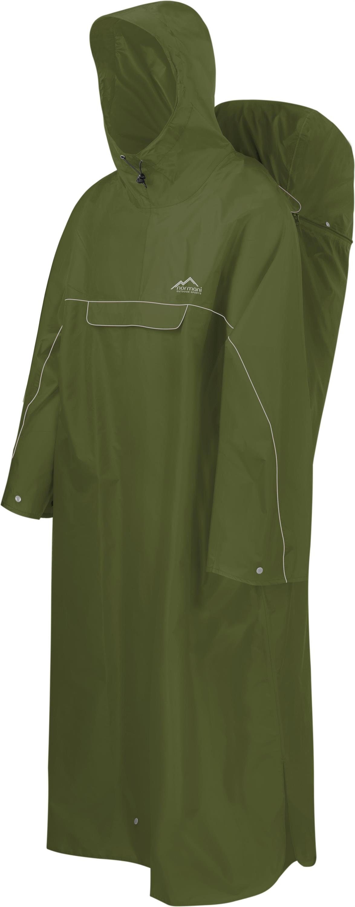 normani Regenponcho Regenponcho Tutunendo mit Rucksackfunktion - Extra Langer wasserdichter Outdoorponcho