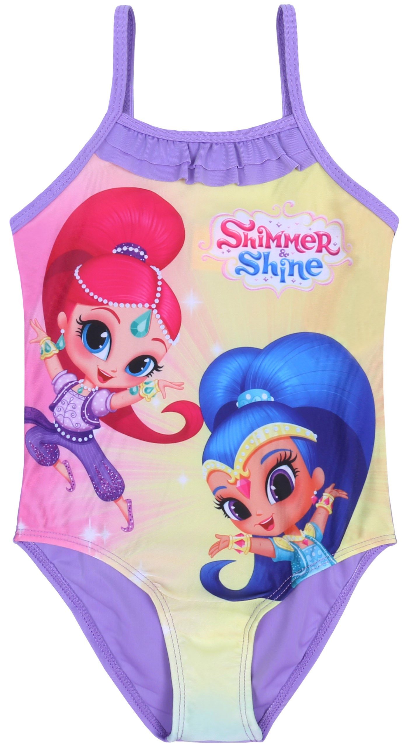 Sarcia.eu Badepants SHIMMER & SHINE Einteiliger Badeanzug für Mädchen, violett 7-8 Jahre