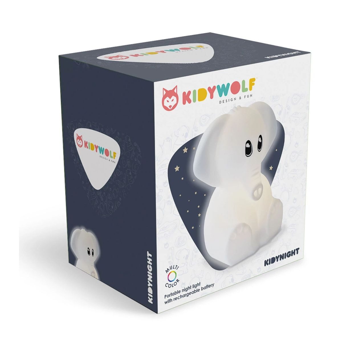 Kidywolf Nachtlicht Nachtlicht mit Farb- wechsel Elefant 15cm