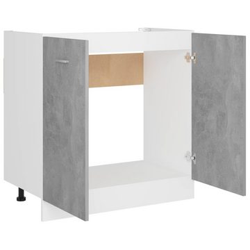 DOTMALL Spülenunterschrank Spülenunterschrank Betongrau 80x46x81,5 cm Holzwerkstoff