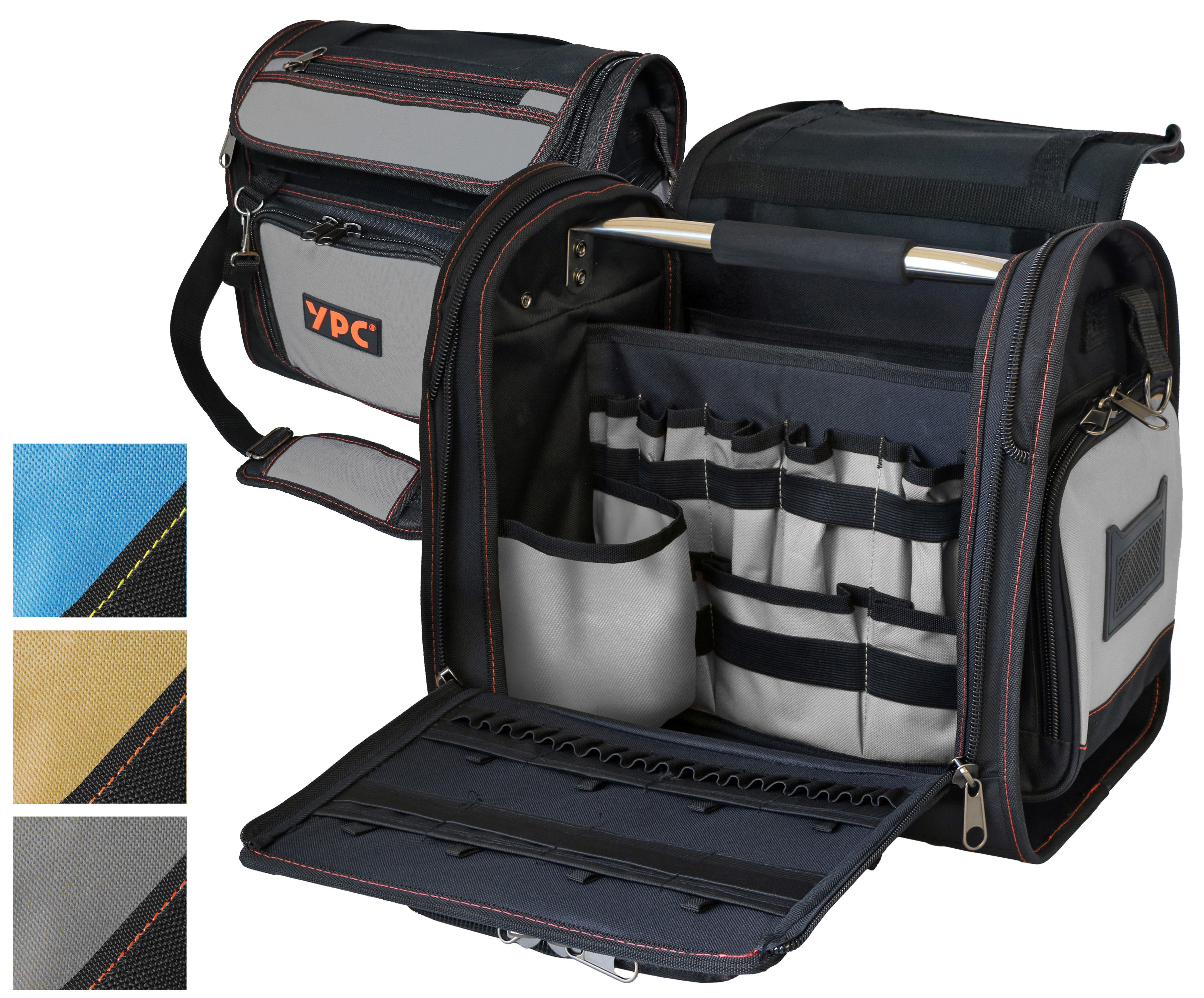 YPC Werkzeugtasche "Foreman" Werkzeugtasche XL, 37x36x27cm, 20 kg Tragkraft, praktisch, stabil, reißfest, modern, verstärkte Nähte und Nieten
