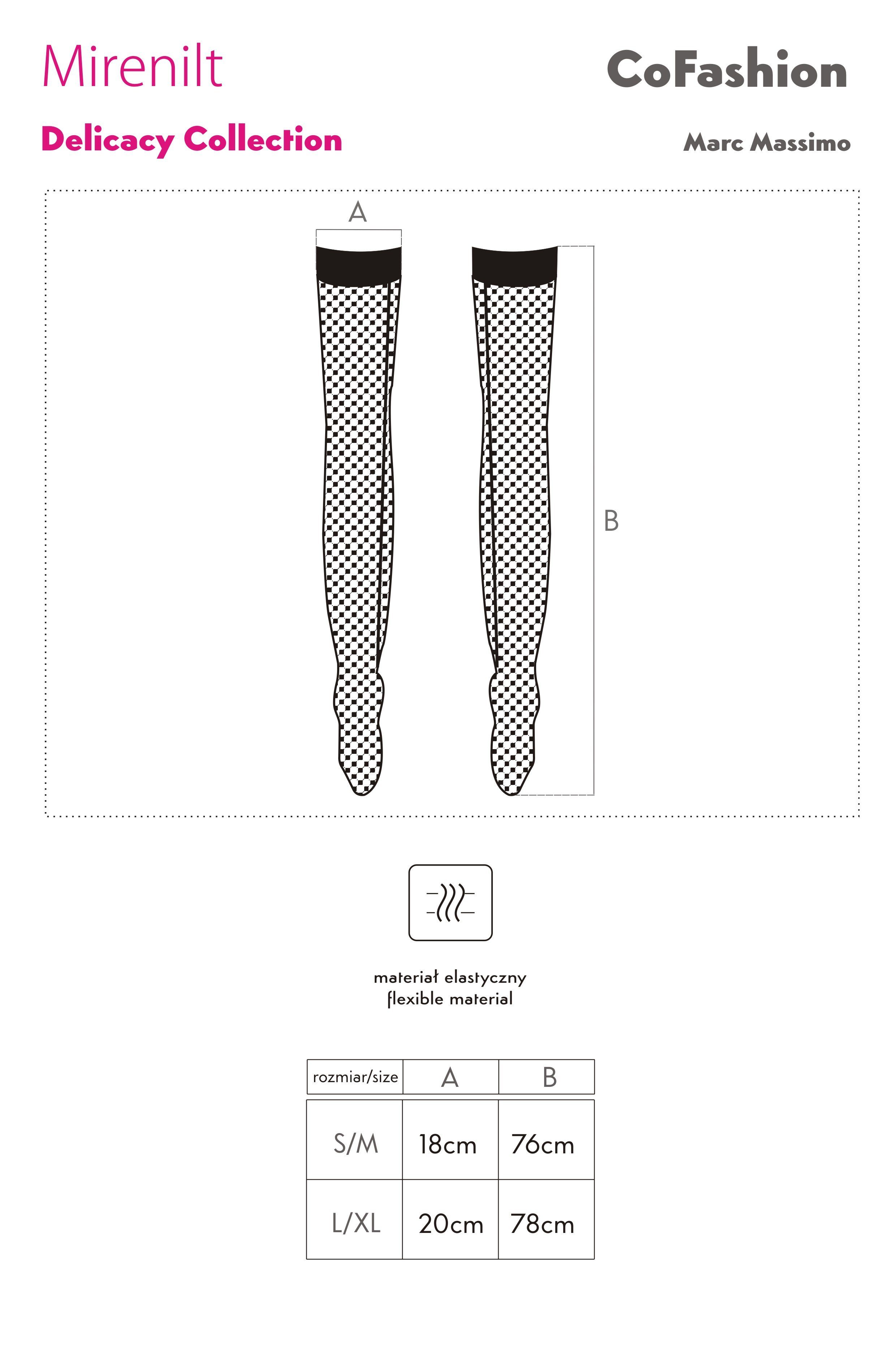 CoFashion Lingerie Halterlose Strümpfe Strapsstrümpfe Mirenilt schwarz Netzstrümpfe Naht (1-Paar)