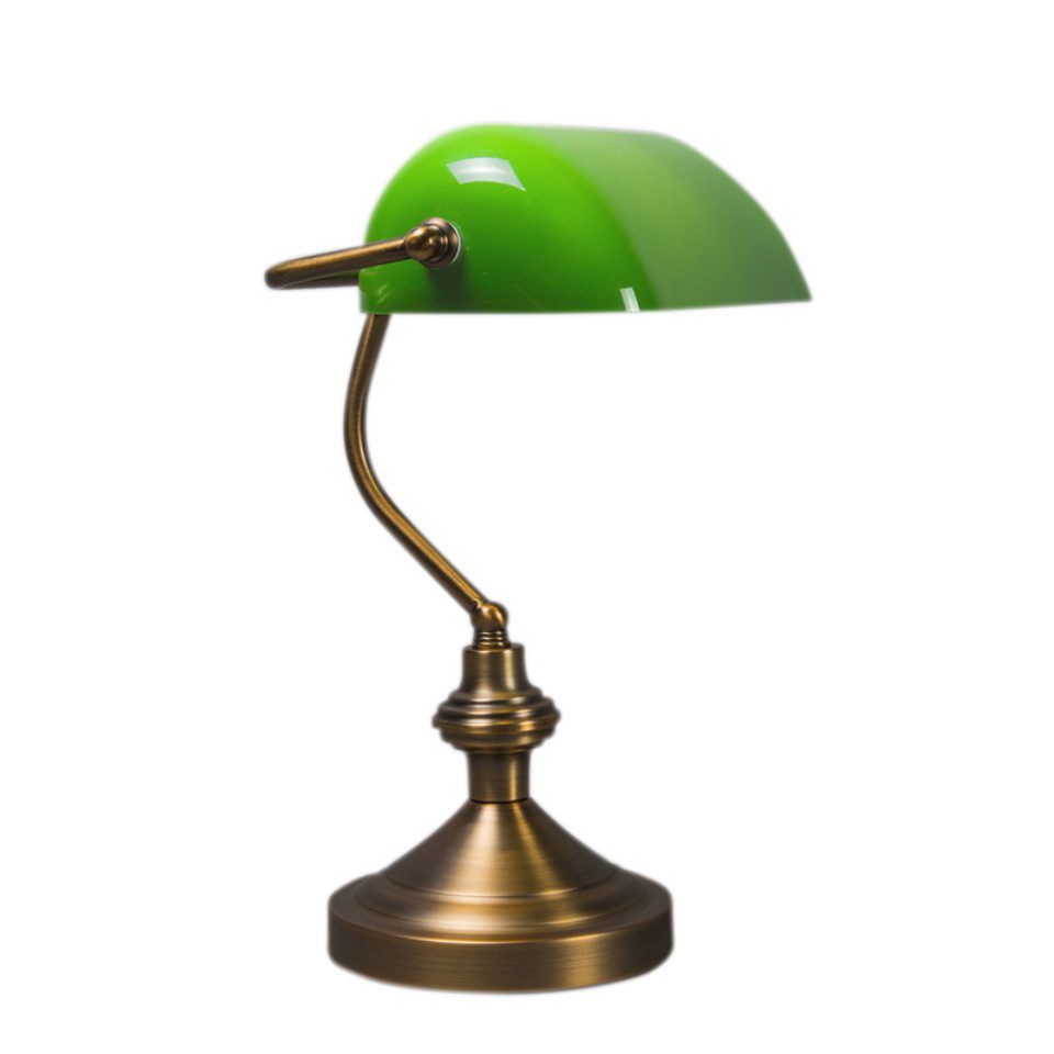 Qazqa LED Schreibtischlampe Banker, ohne Leuchtmittel, Warmweiß, QAZQA Büro lampe, e27, Grün, Stahl, classic-antique
