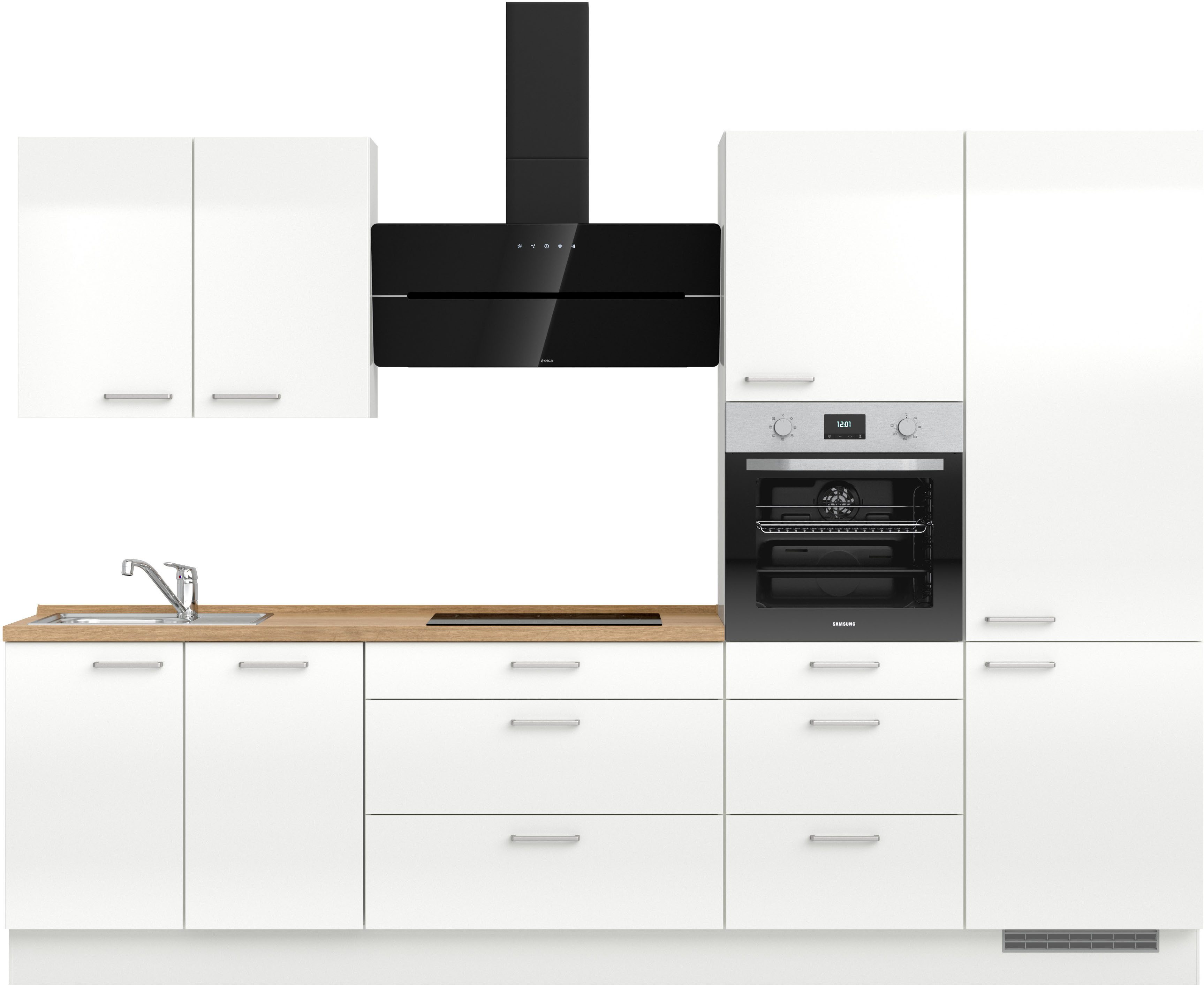 nobilia® Küchenzeile "Flash II", NEU: individuell anpassbar mit gratis Profi-Beratung, vormontiert, Breite 300 cm, Ausrichtung wählbar, wahlw. mit E-Geräten