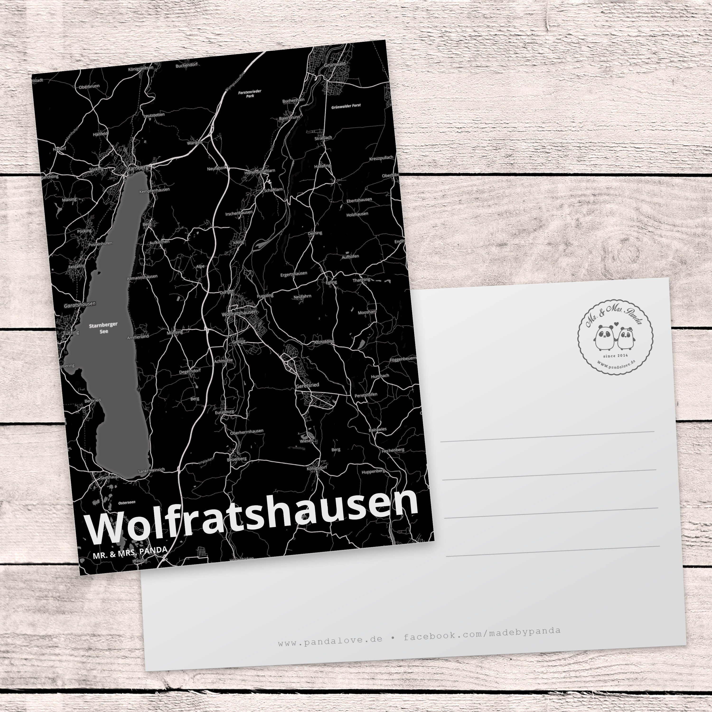 Stadt Postkarte Mrs. Wolfratshausen Landkarte & Panda Stadtplan Dorf - Mr. Karte Map Geschenk,