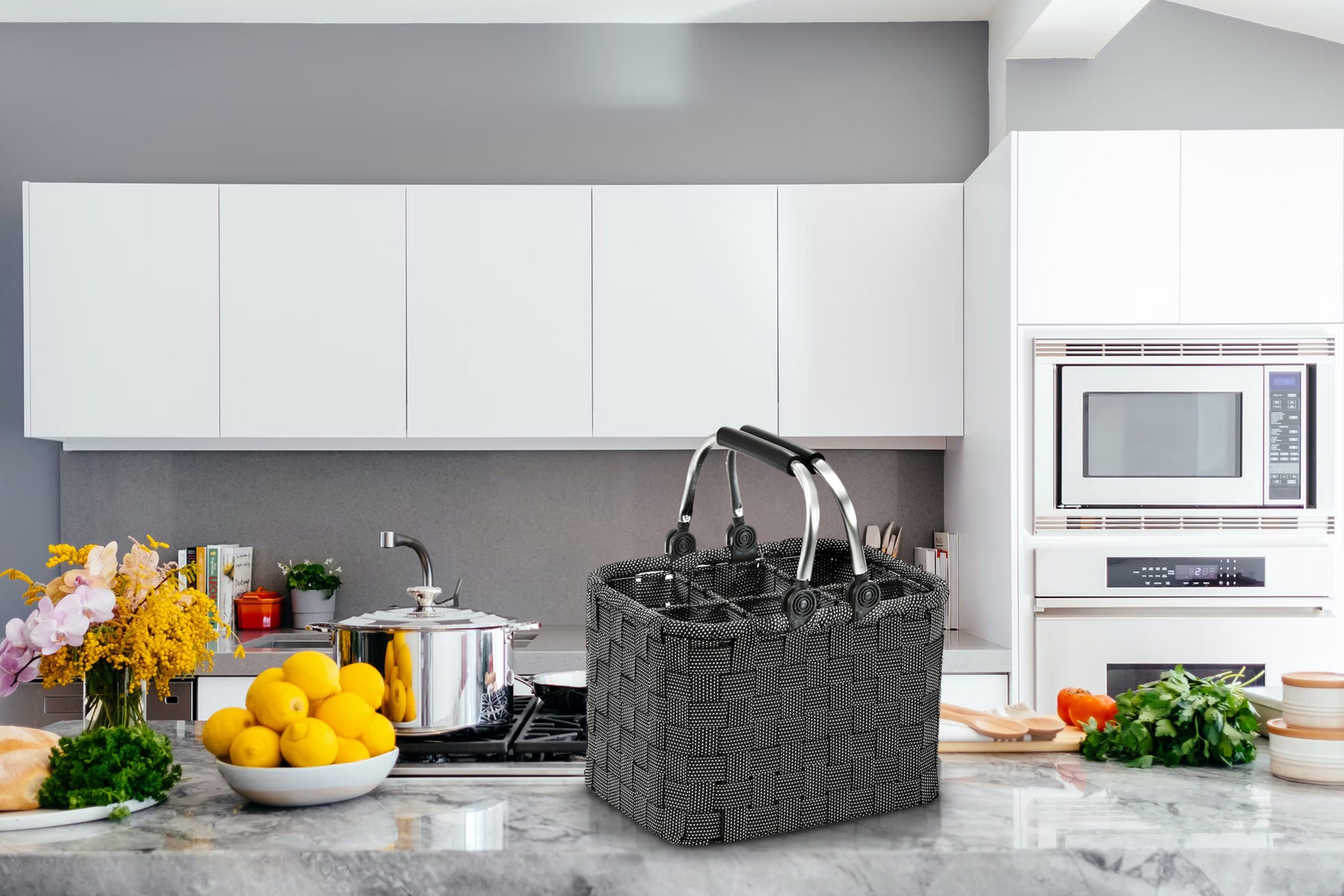 Kobolo Flaschenkorb Flaschenträger -Nylon- 6 Flaschen - black white günstig online kaufen