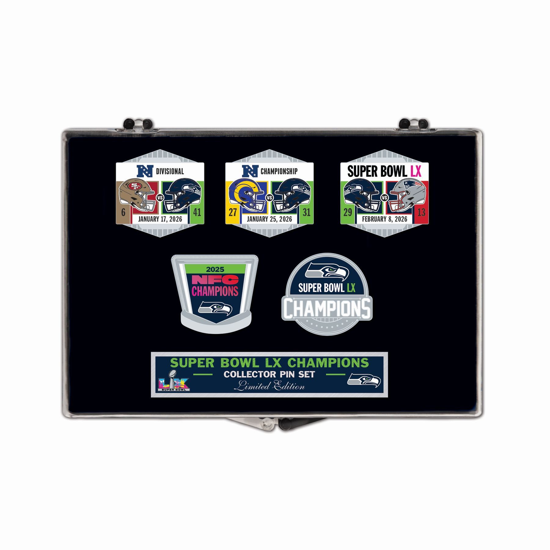 Pins NFL Universal Schmuck Caps 5x PIN SET Seattle Seah