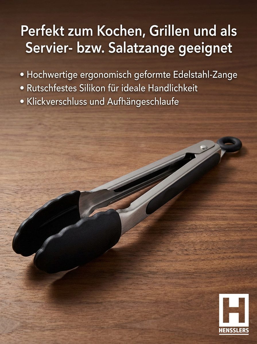 HENSSLERS Kochtopf HENSSLERS Topf-Set - inkl. HENSSLERS Grillzange, Edelstahl (Set, 3-tlg)