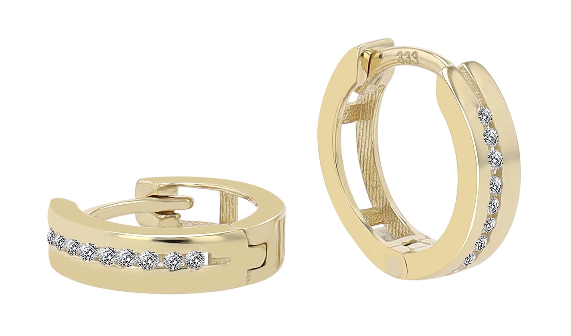 Klappcreolen Ohrringe – Klappcreole aus 333 Gold mit Zirkonia