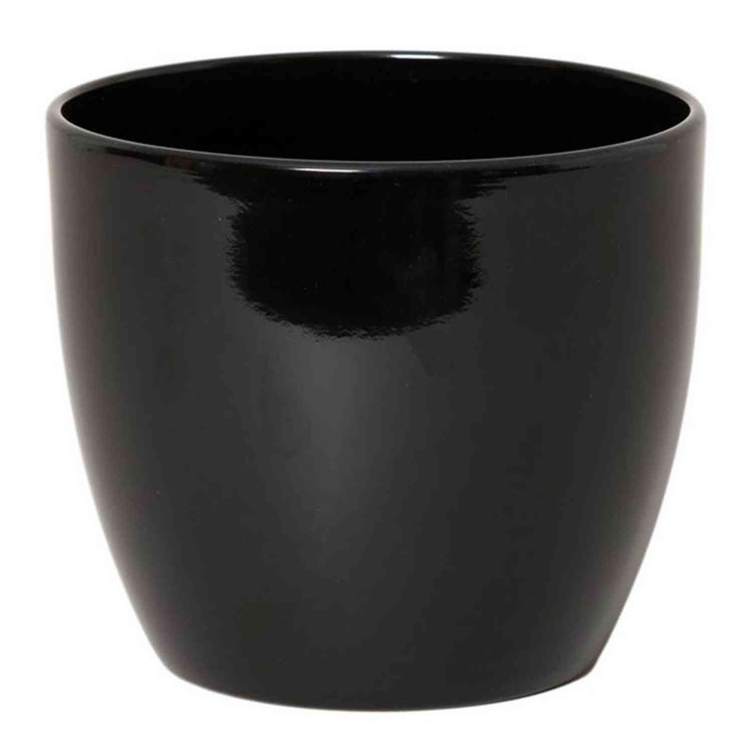 INNA-Glas Blumentopf Keramik Blumentopf, Ø8,5cm, 6,5cm, schwarz