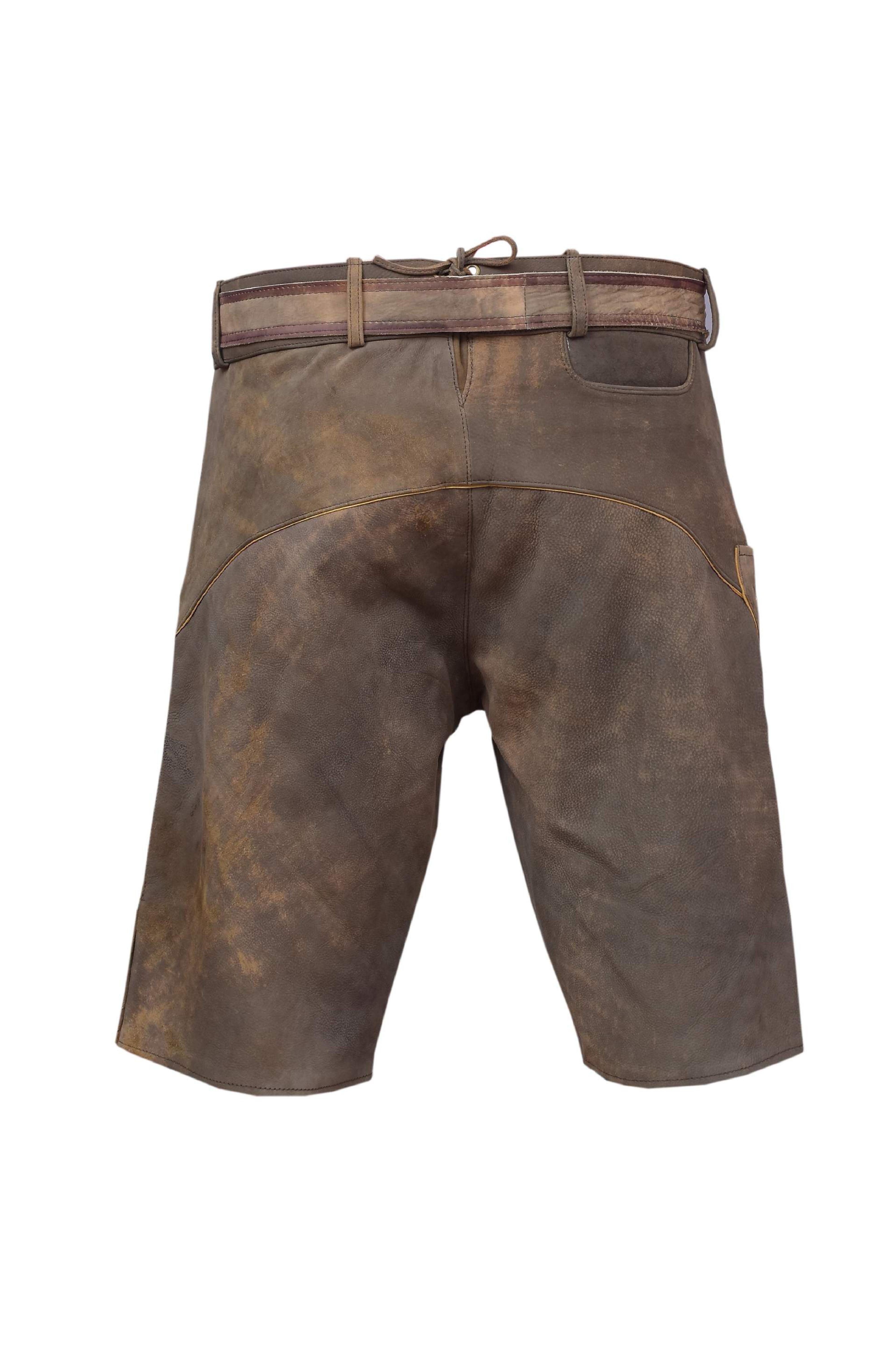 Ramona Lippert Trachtenlederhose Fabian used brown kurze Lederhose mit Gürt günstig online kaufen