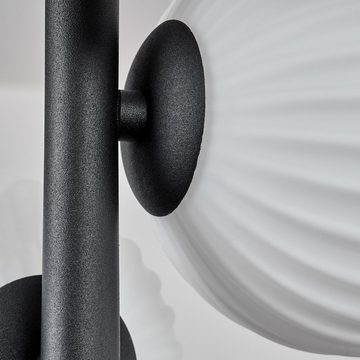 hofstein Deckenleuchte Deckenlampe aus Metall/Riffelglas in Schwarz/Weiß, ohne Leuchtmittel, moderne Leuchte mit Glasschirmen (12 cm), 8 x G9, ohne Leuchtmittel