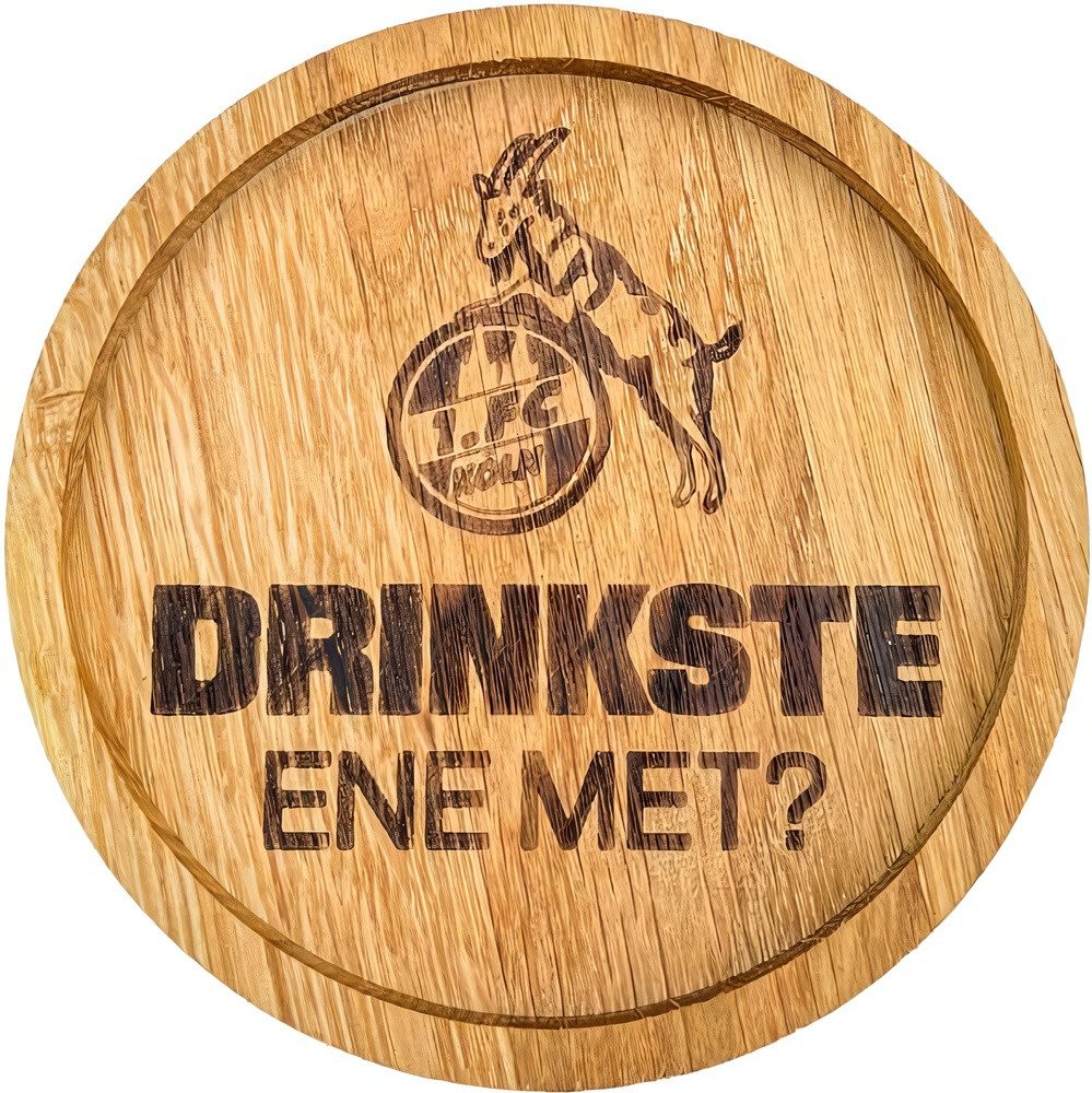 1. FC Köln Becheruntersetzer Holzuntersetzer "Drinkste Ene Met?"