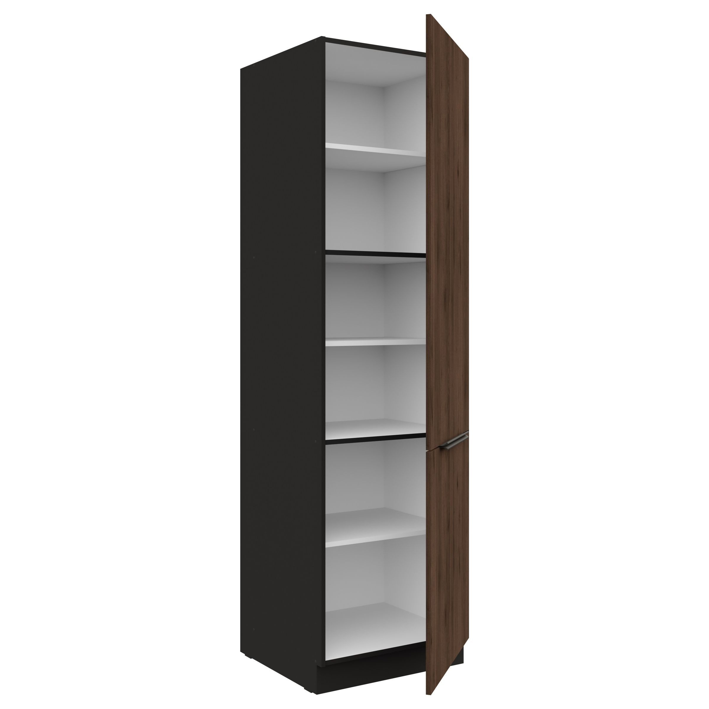 Küchen-Preisbombe Hochschrank 60 cm Küche MONZA Okapi Nußbaum Küchenzeile Küchenblock Einbauküche – Bild 2 von 5