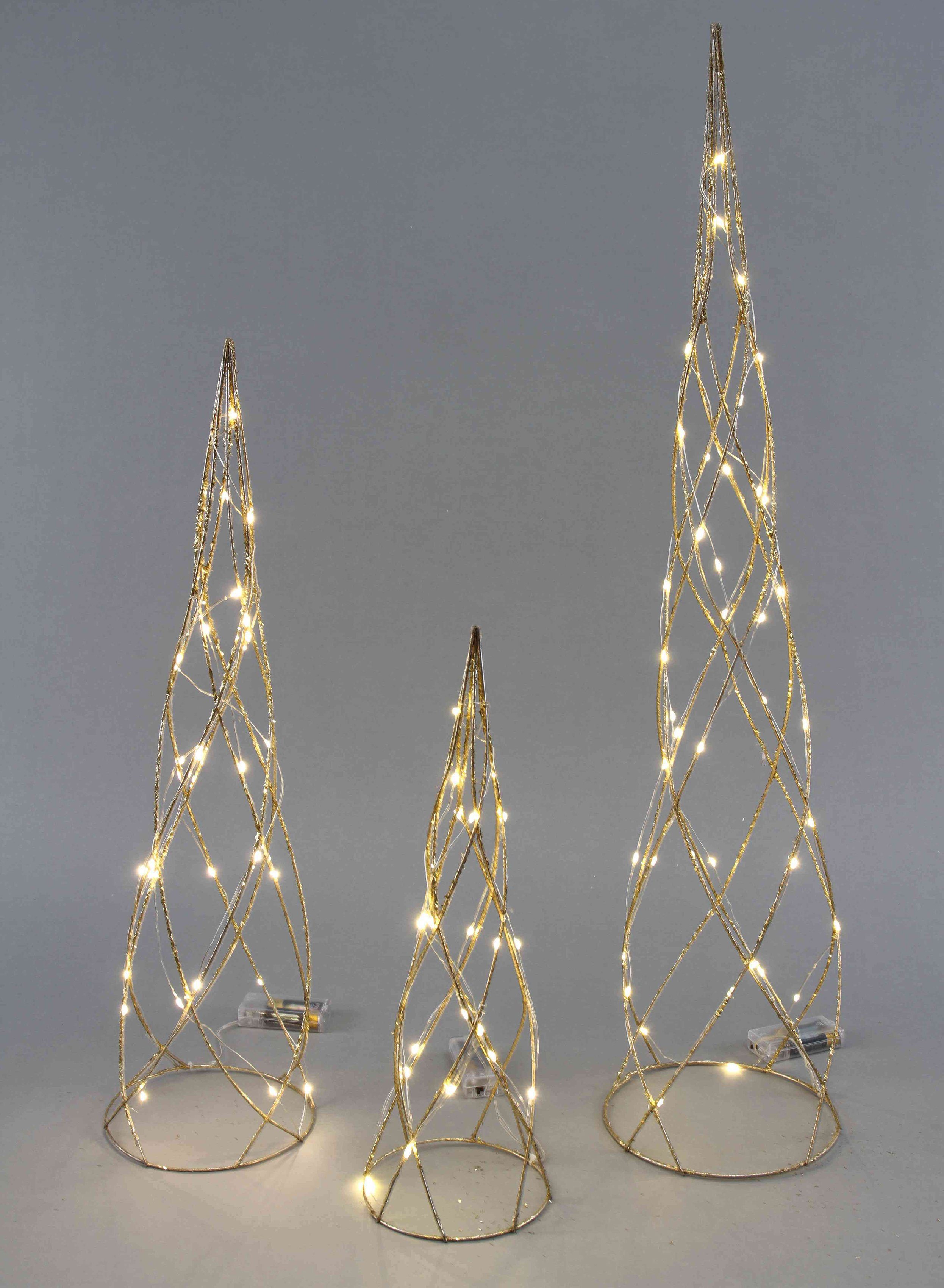 LED Baum Weihnachtsdeko, Timerfunktion, LED fest integriert, Warmweiß, 3er  Set, mit LED Beleuchtung, mit Timerfunktion, Höhe ca. 80 cm
