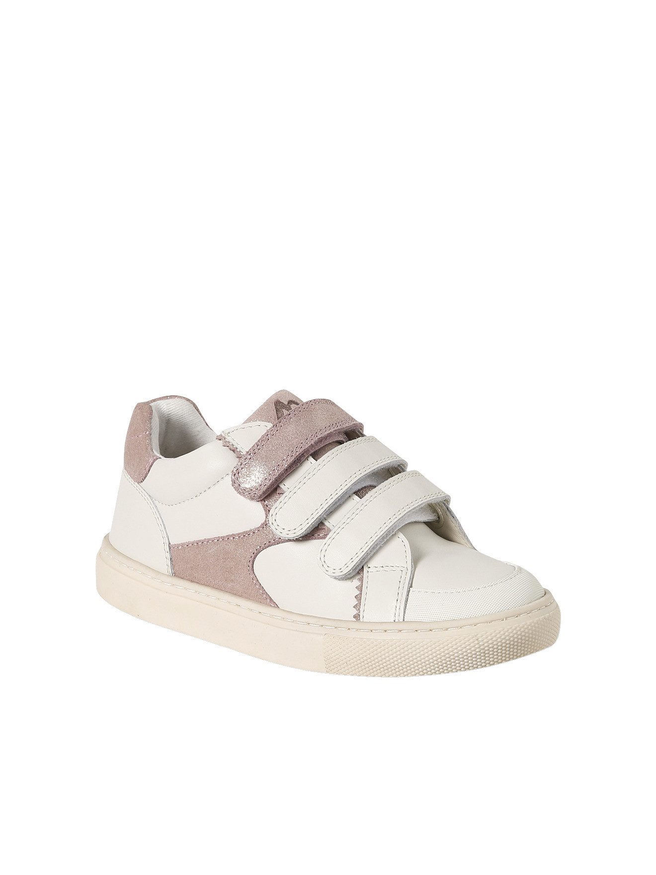 vertbaudet Kinder Leder-Sneakers mit Klett, zweifarbig Sneaker