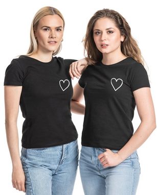 Couples Shop T-Shirt Herzensmensch Best Friends Sister T-Shirt mit modischem Brust- und Rückenprint