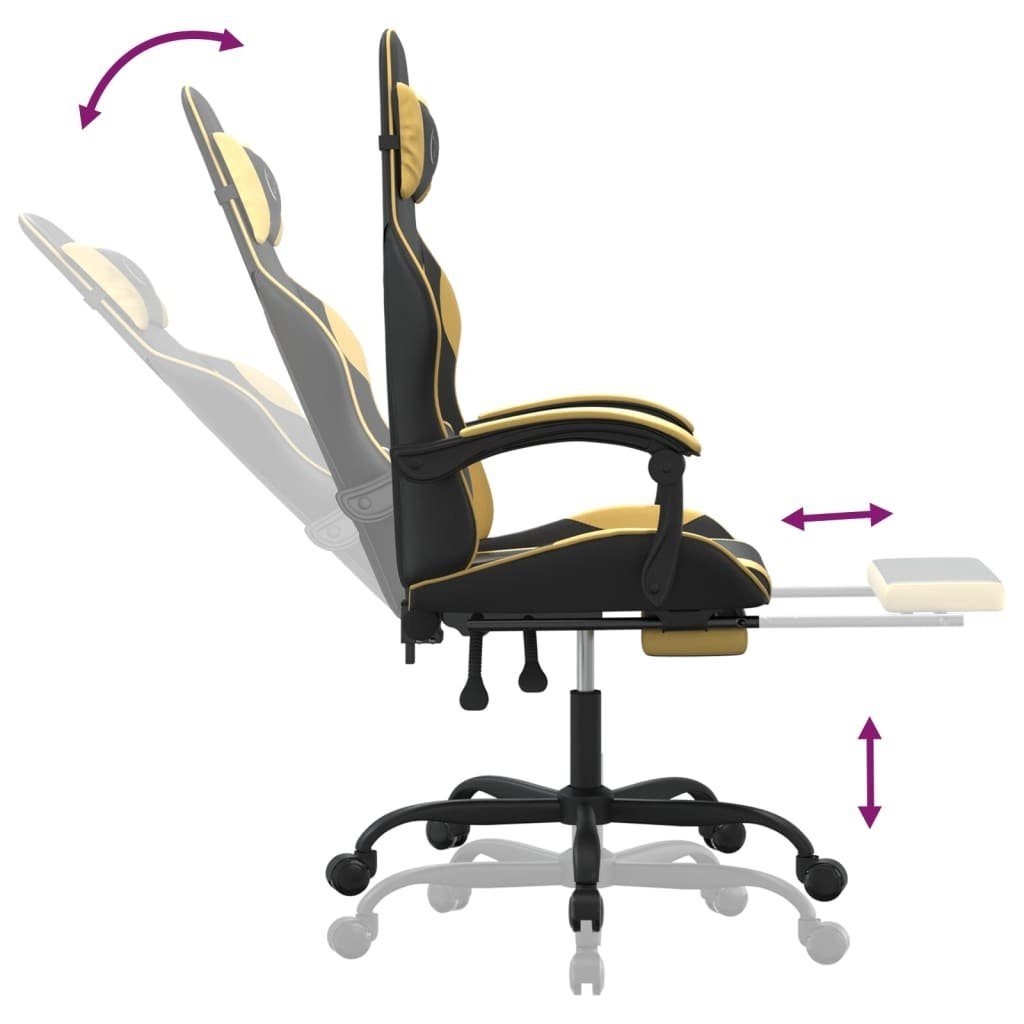 vidaXL Bürostuhl Gaming-Stuhl mit Fußstütze Kunstleder Golden und Schwarz