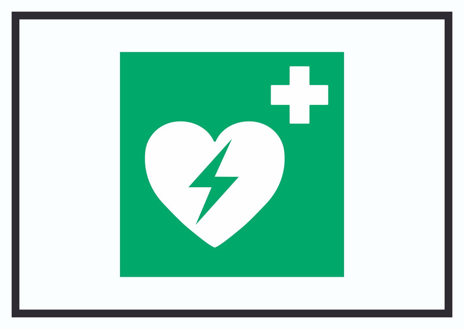 Hinweisschild Defibrillator Symbol Schild