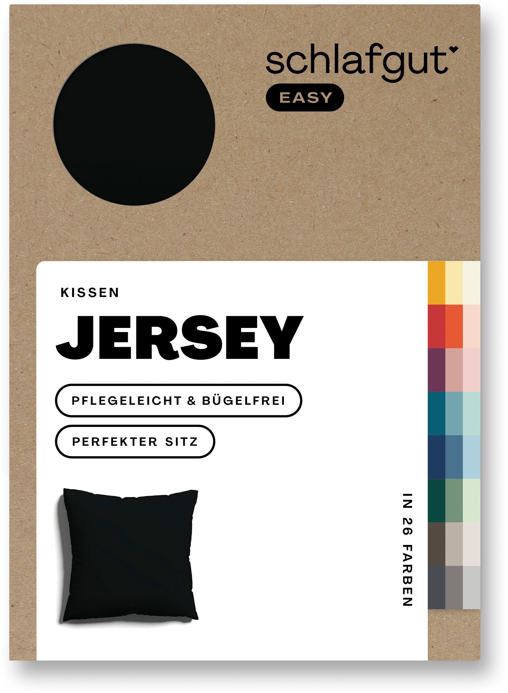 Schlafgut Kissenbezug EASY JERSEY Kissenhülle 100% Baumwolle, weicher Edel-Jersey, bügelfrei, (1 Stück), mit farblich angepasstem Reißverschluss, pflegeleicht, formstabil