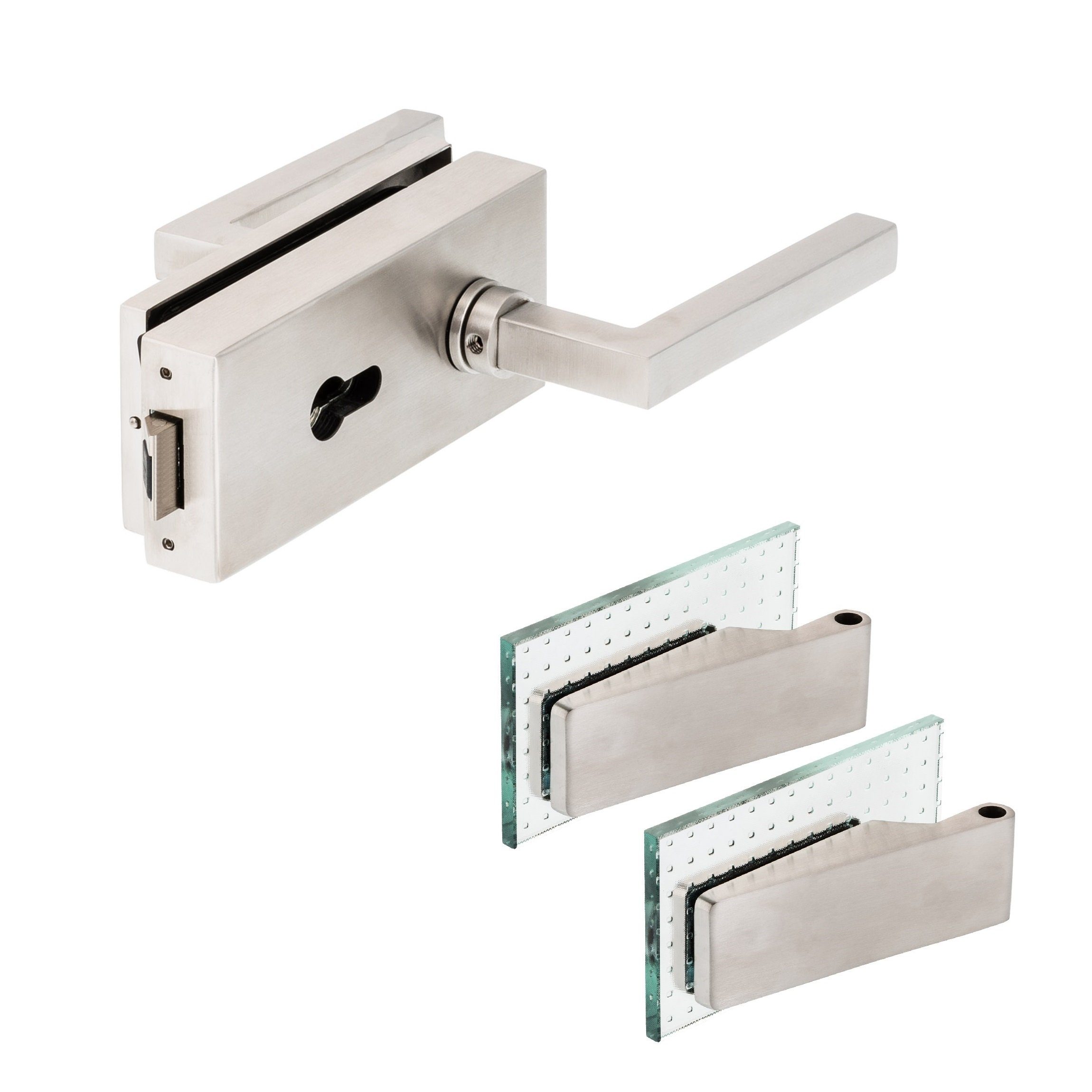 Türbeschläge24 Drückergarnitur Classic Glastürbeschlag Q UV günstig online kaufen