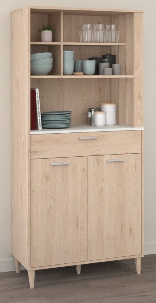 Parisot Küchenbuffet Diner (Buffetschrank in Eiche Dekor, 84 x 182 cm) mit viel Stauraum