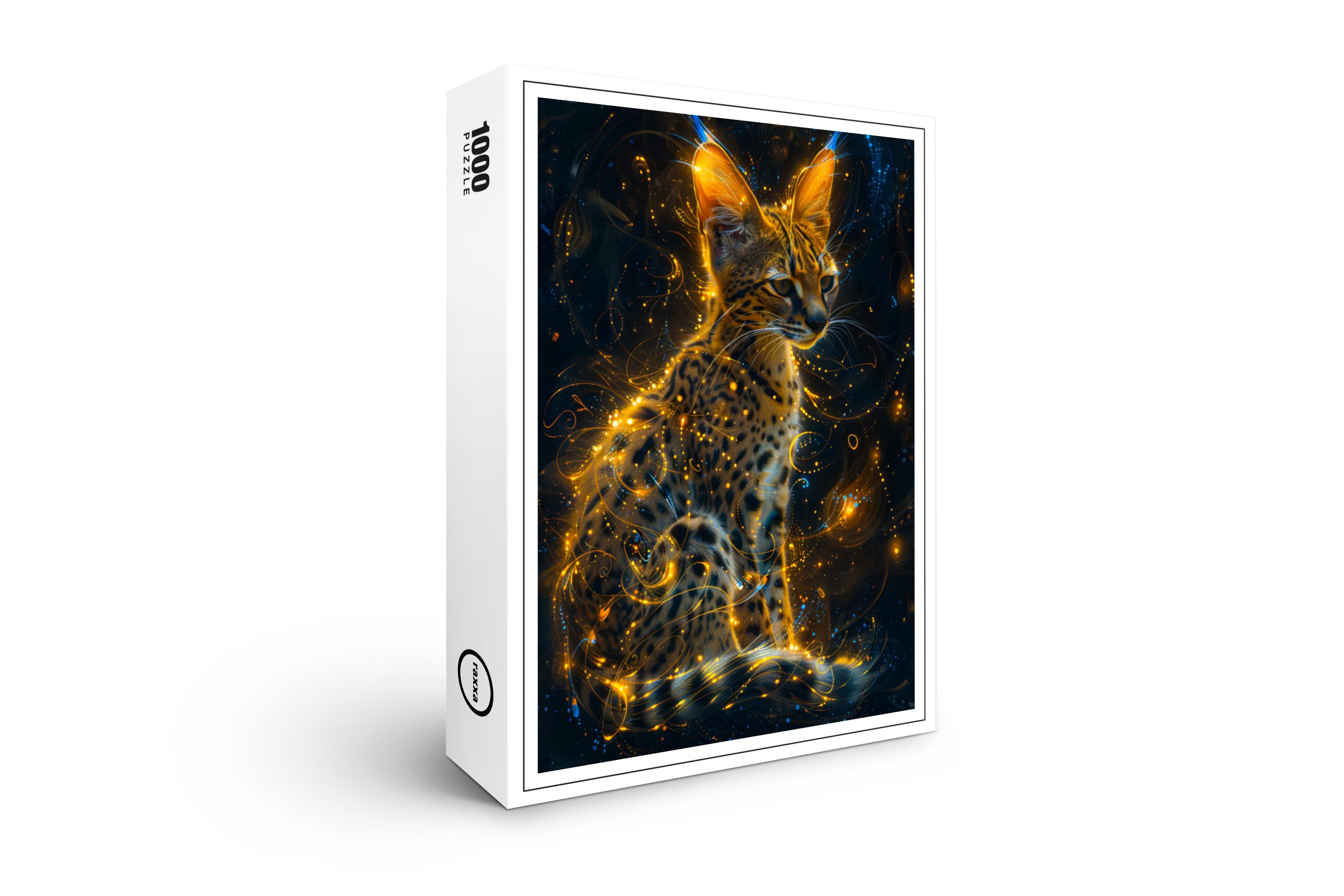 raxxa Puzzle "Yellowish Neon Serval Cosmic Glow", FSC®, 1000 Puzzleteile
